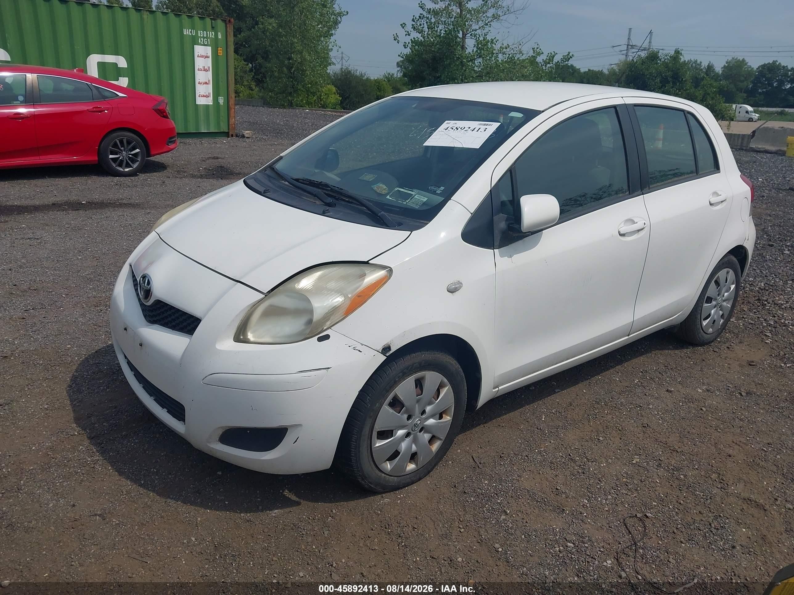 2010 Toyota Yaris   White vin: JTDKT4K33A5282900