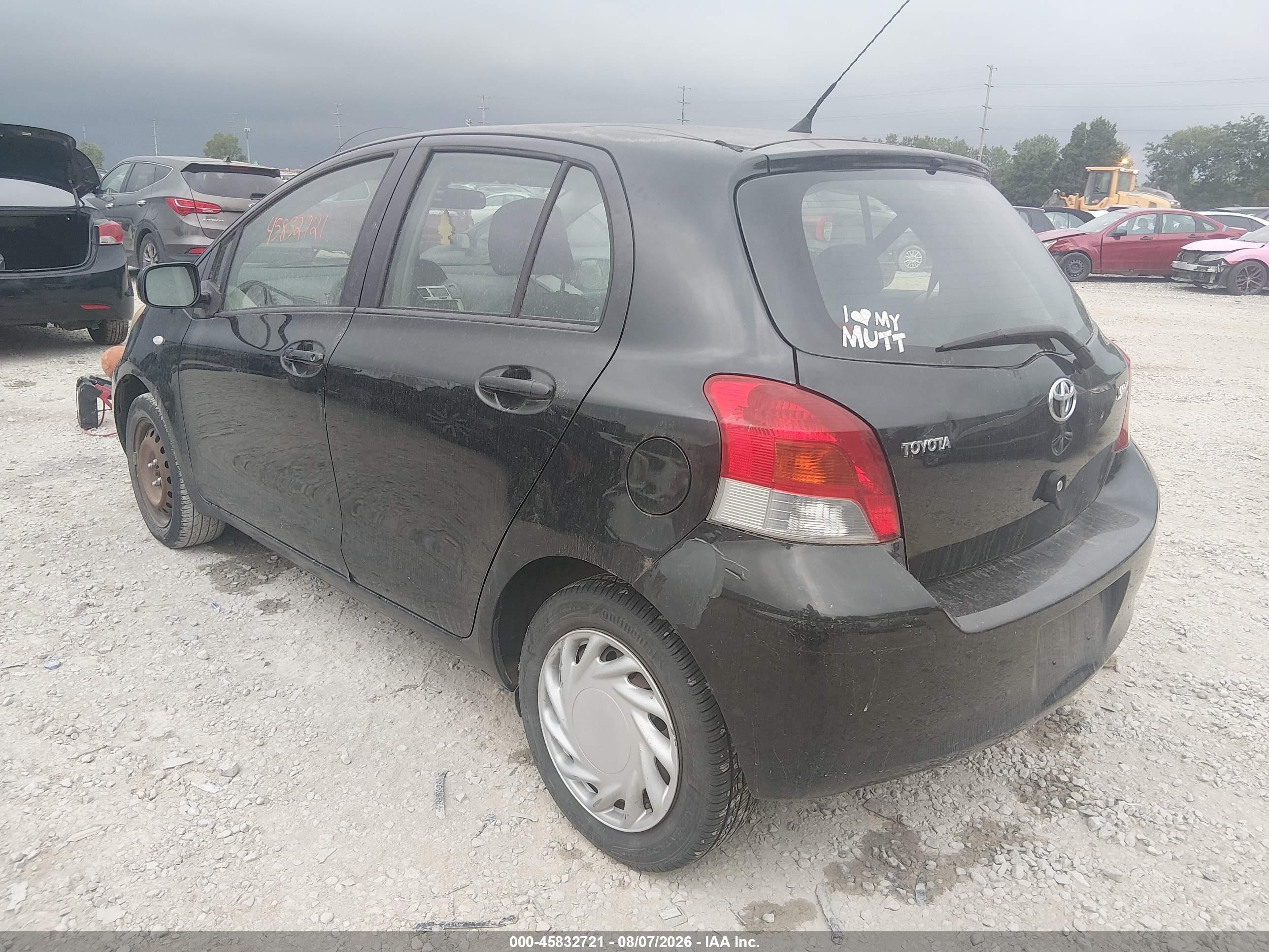2009 Toyota Yaris Black vin: JTDKT903995230294