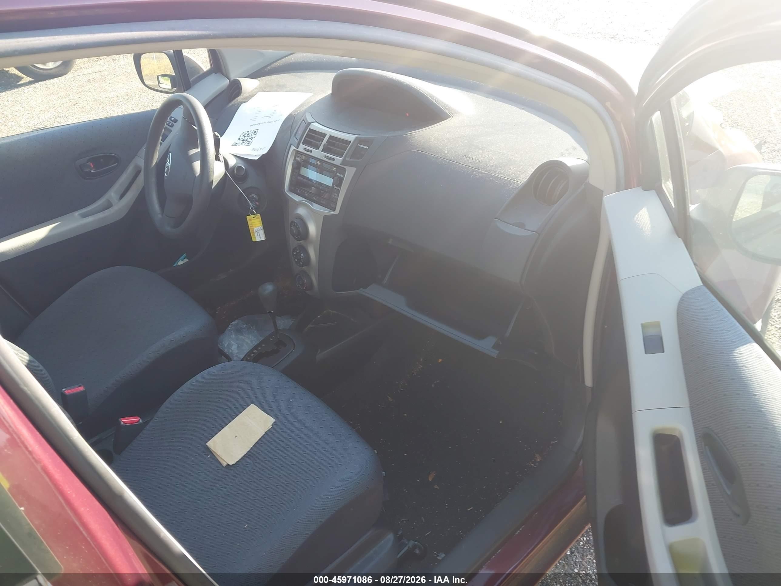 2009 Toyota Yaris   Burgundy vin: JTDKT903X95242602