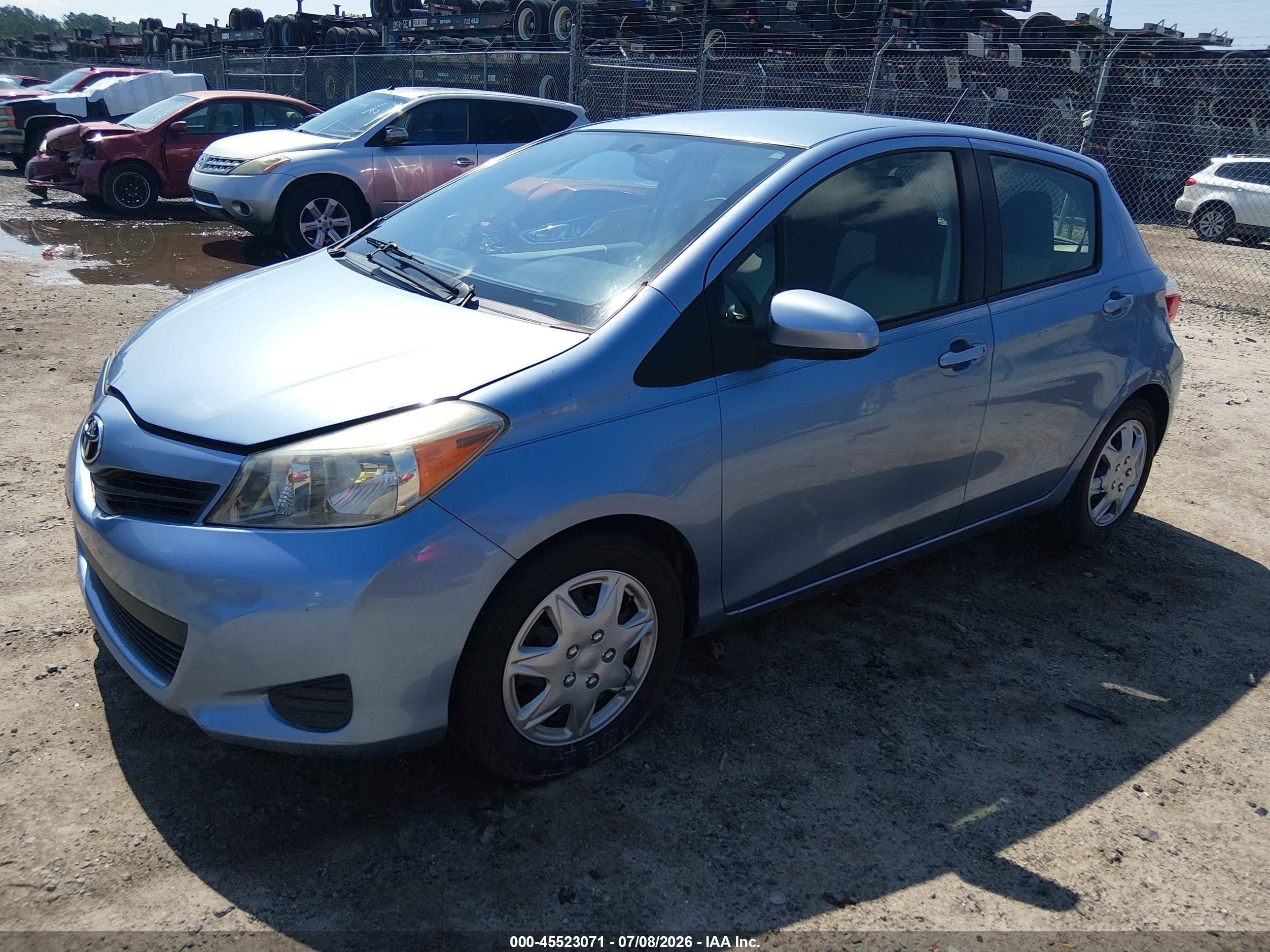 2012 Toyota Yaris Le Light Blue vin: JTDKTUD30CD500846