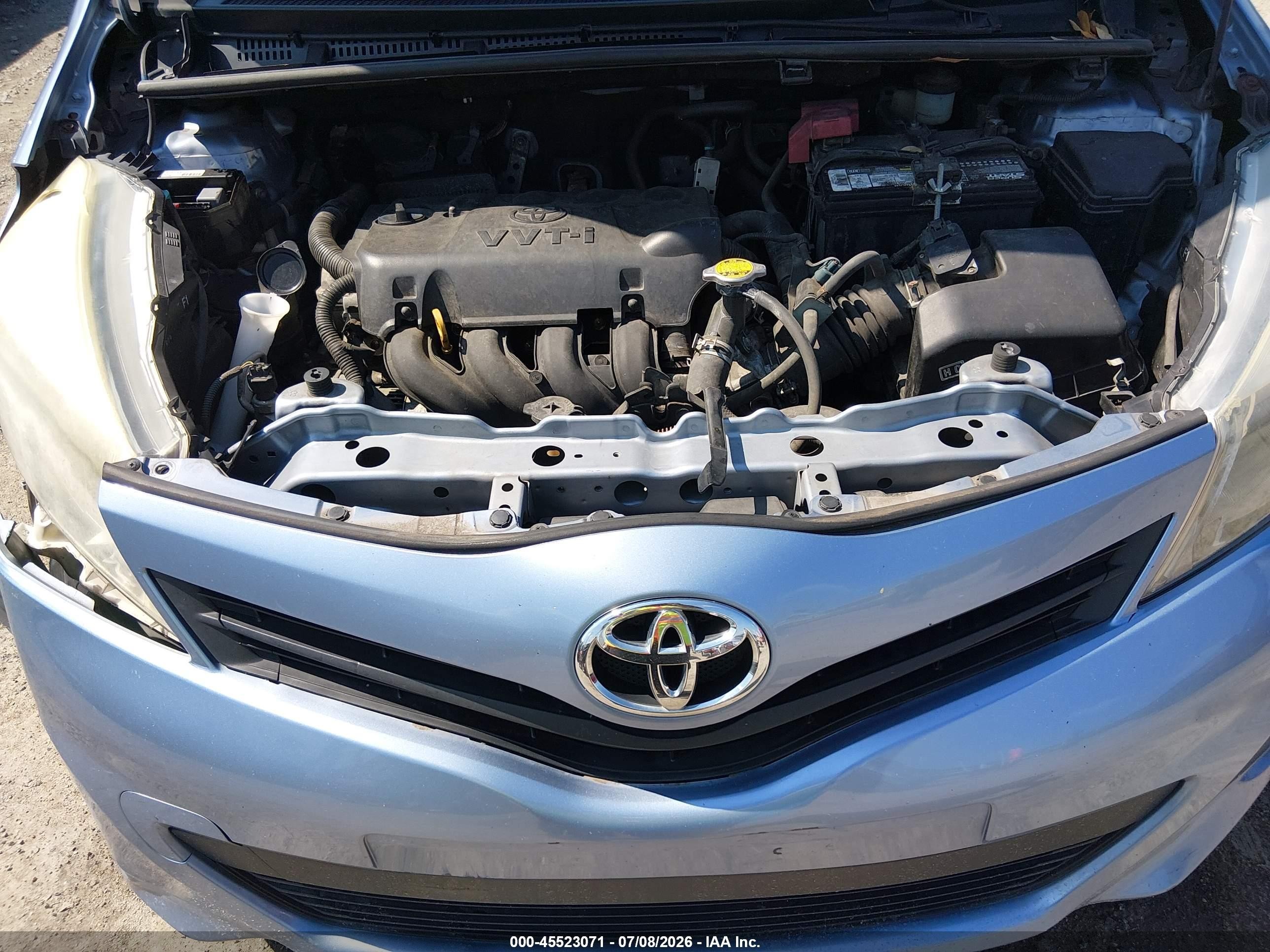 2012 Toyota Yaris Le Light Blue vin: JTDKTUD30CD500846