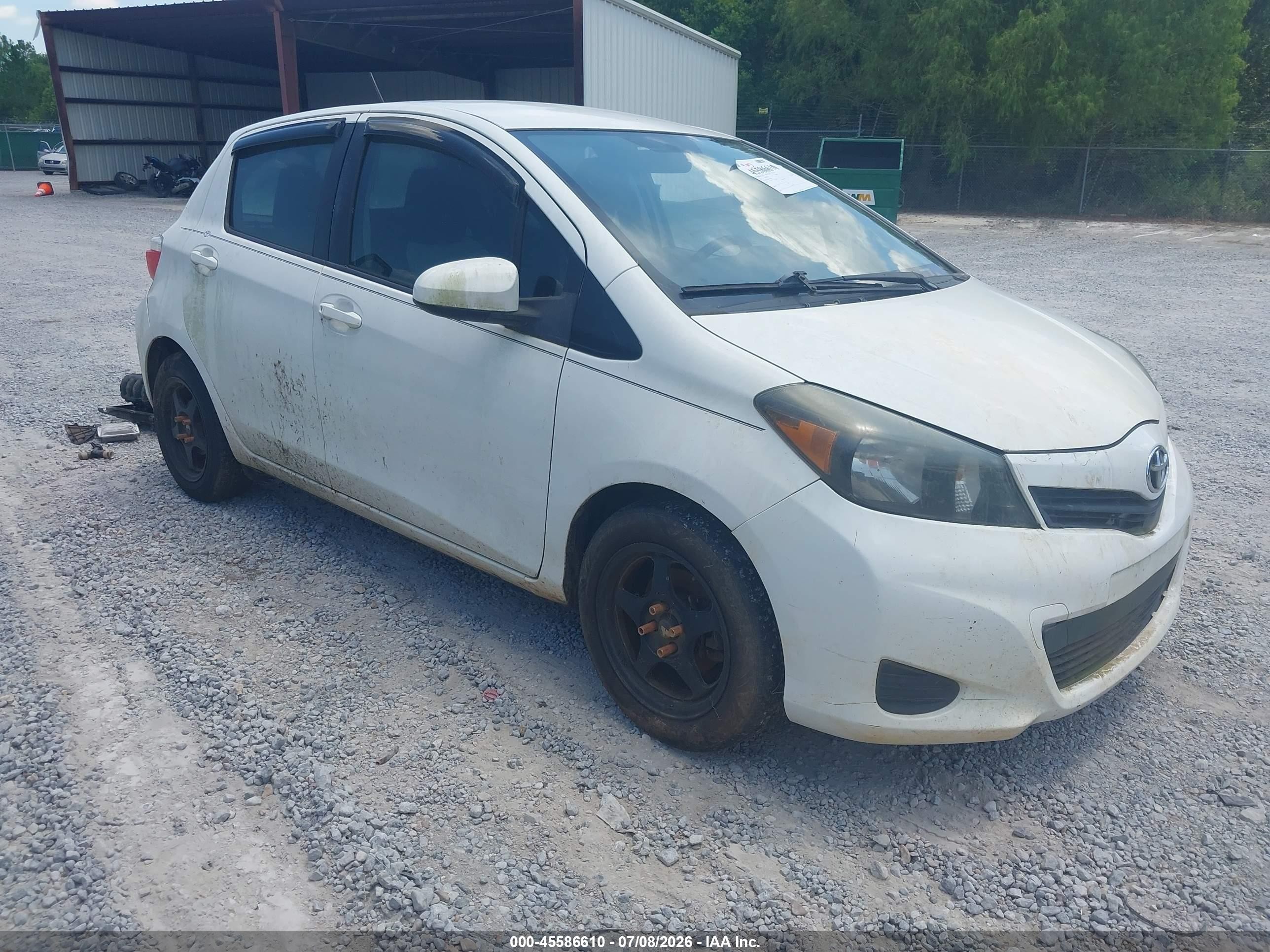 2012 Toyota Yaris L White vin: JTDKTUD30CD509224