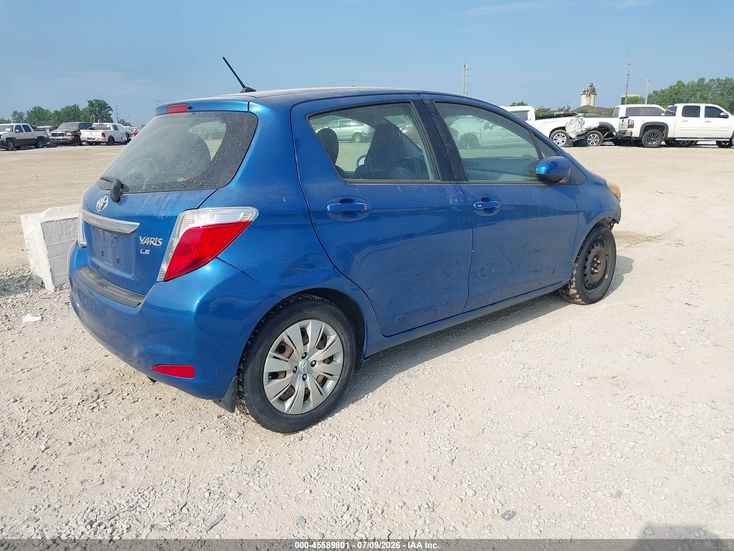 2012 Toyota Yaris Le Blue vin: JTDKTUD30CD509868