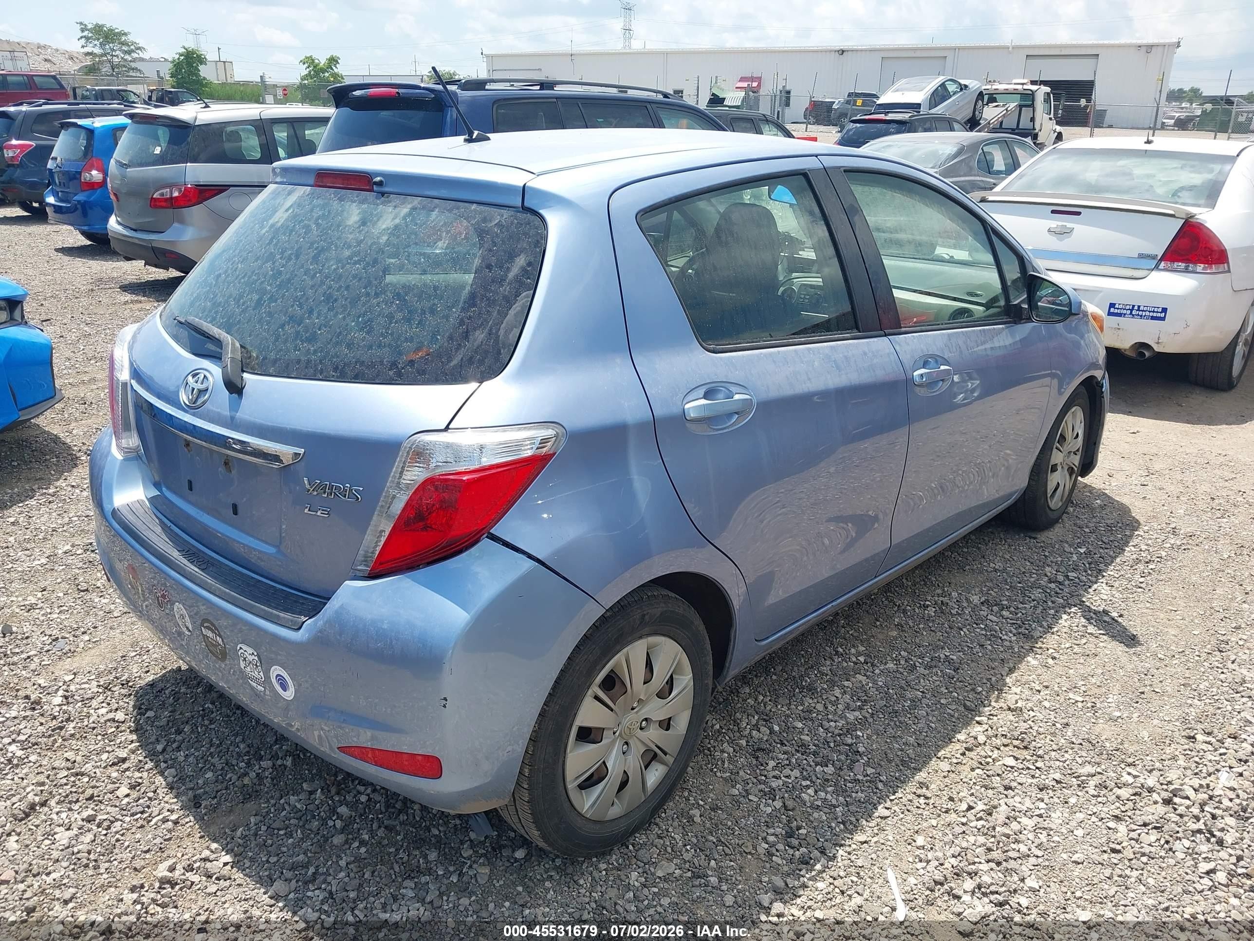 2012 Toyota Yaris Le Blue vin: JTDKTUD30CD539162