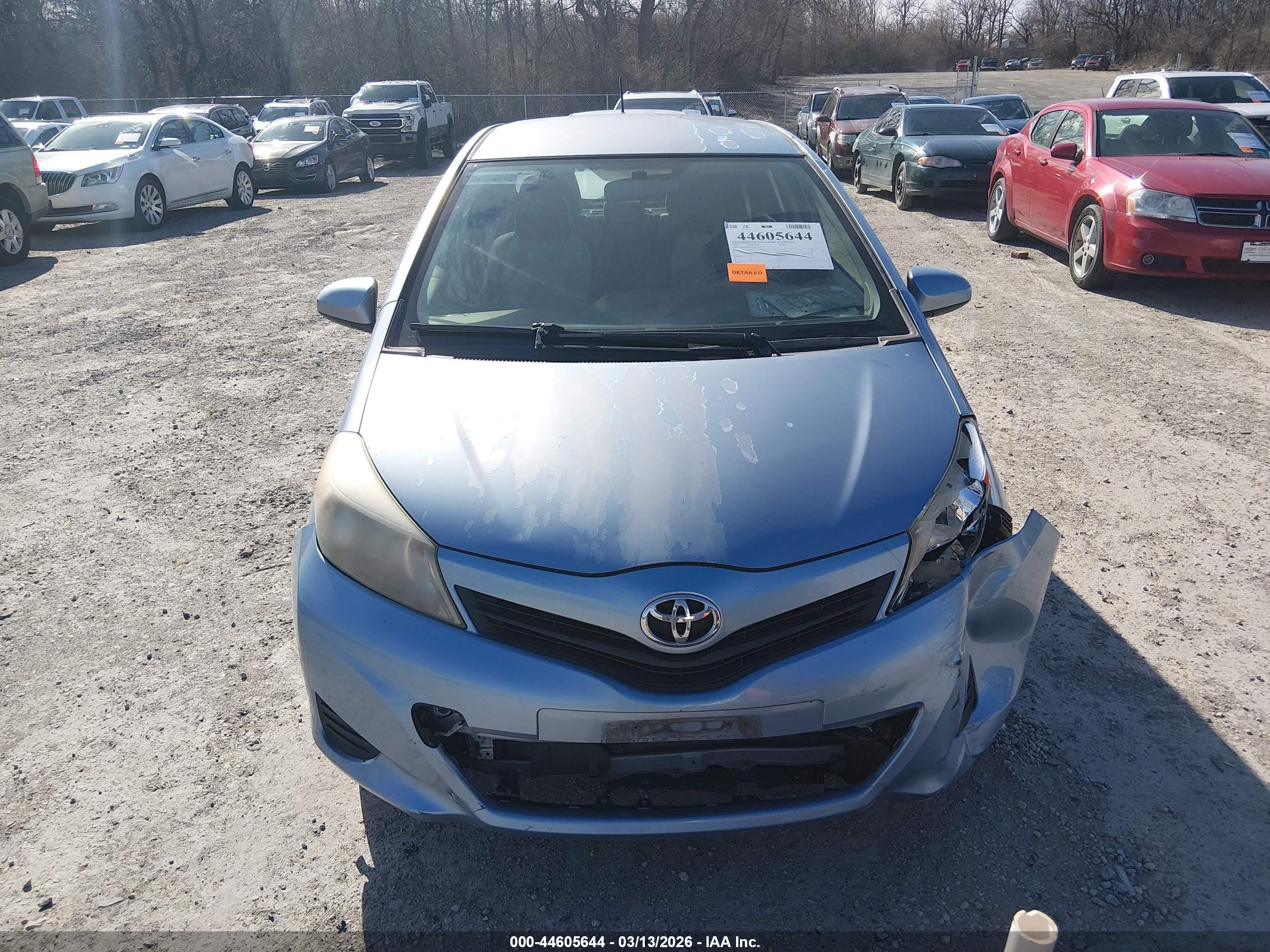 2013 Toyota Yaris L Light Blue vin: JTDKTUD30DD551412