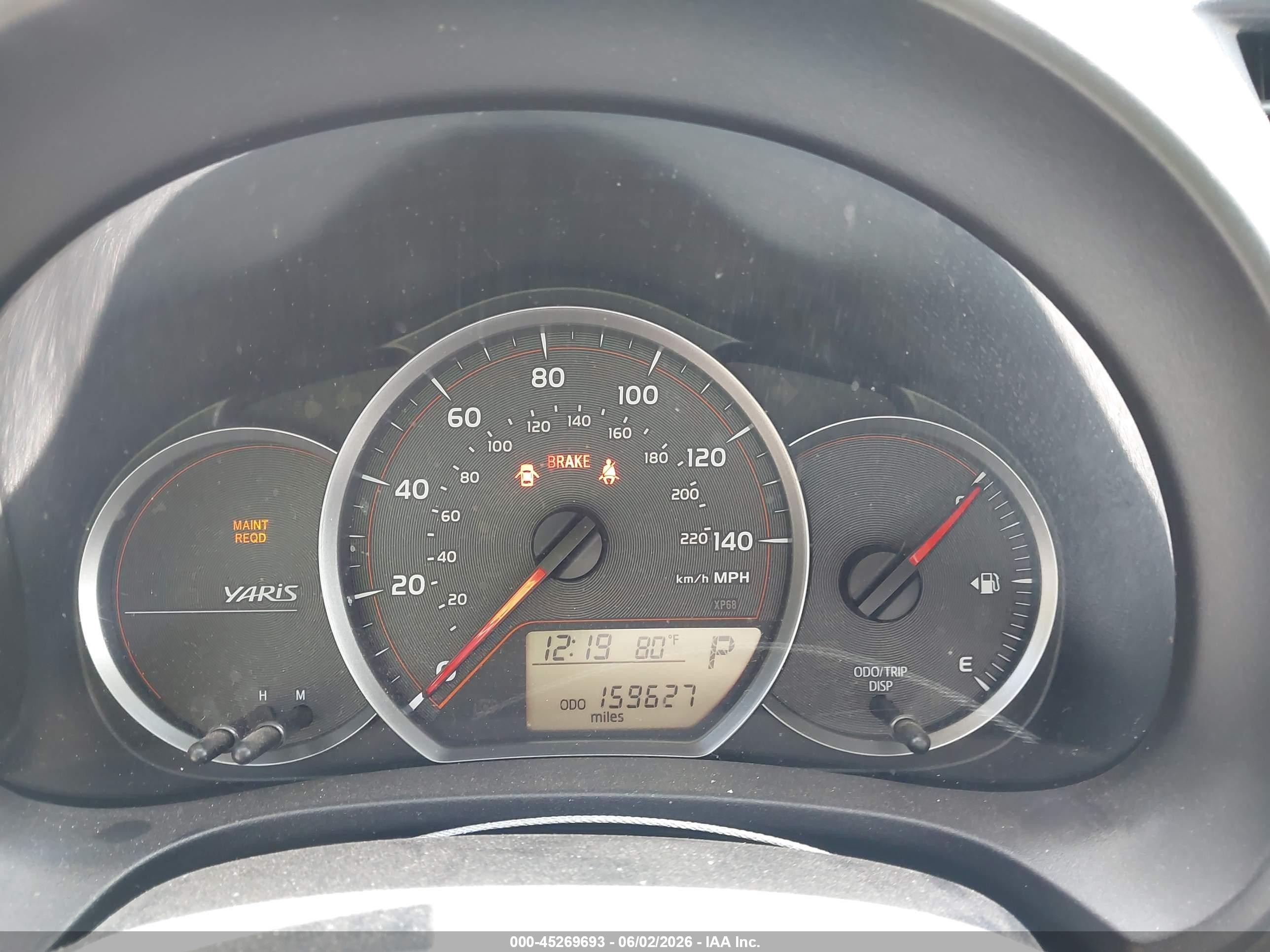 2012 Toyota Yaris Le Белый vin: JTDKTUD31CD526940
