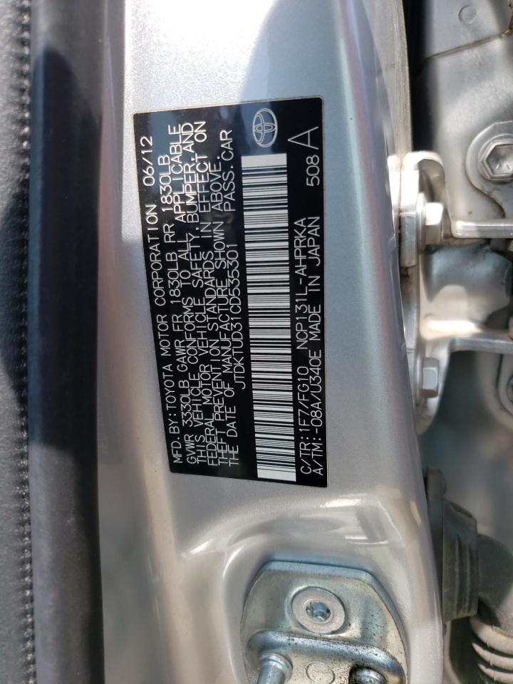 2012 Toyota Yaris Silver vin: JTDKTUD31CD535301