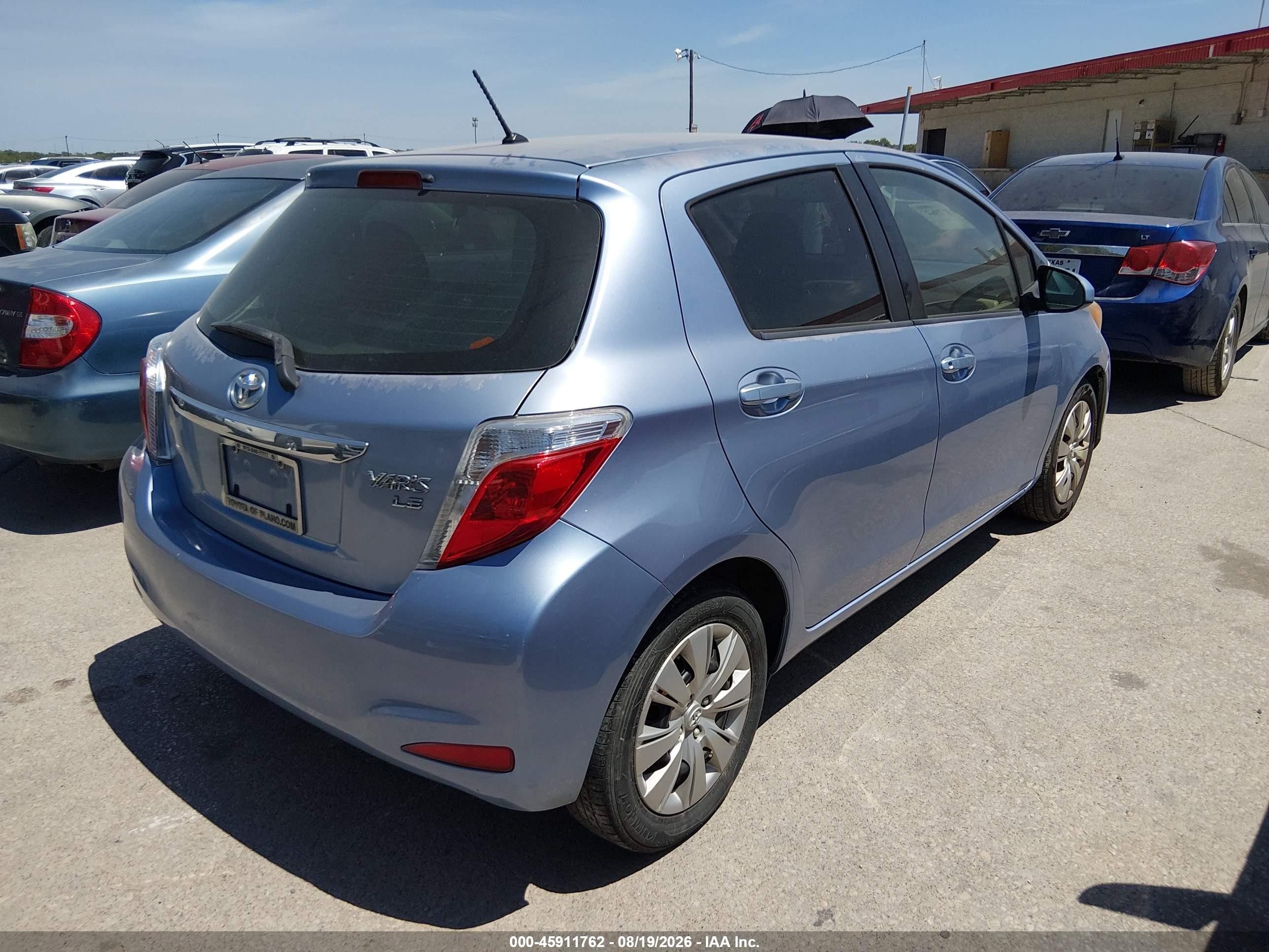 2013 Toyota Yaris Le Blue vin: JTDKTUD31DD553363