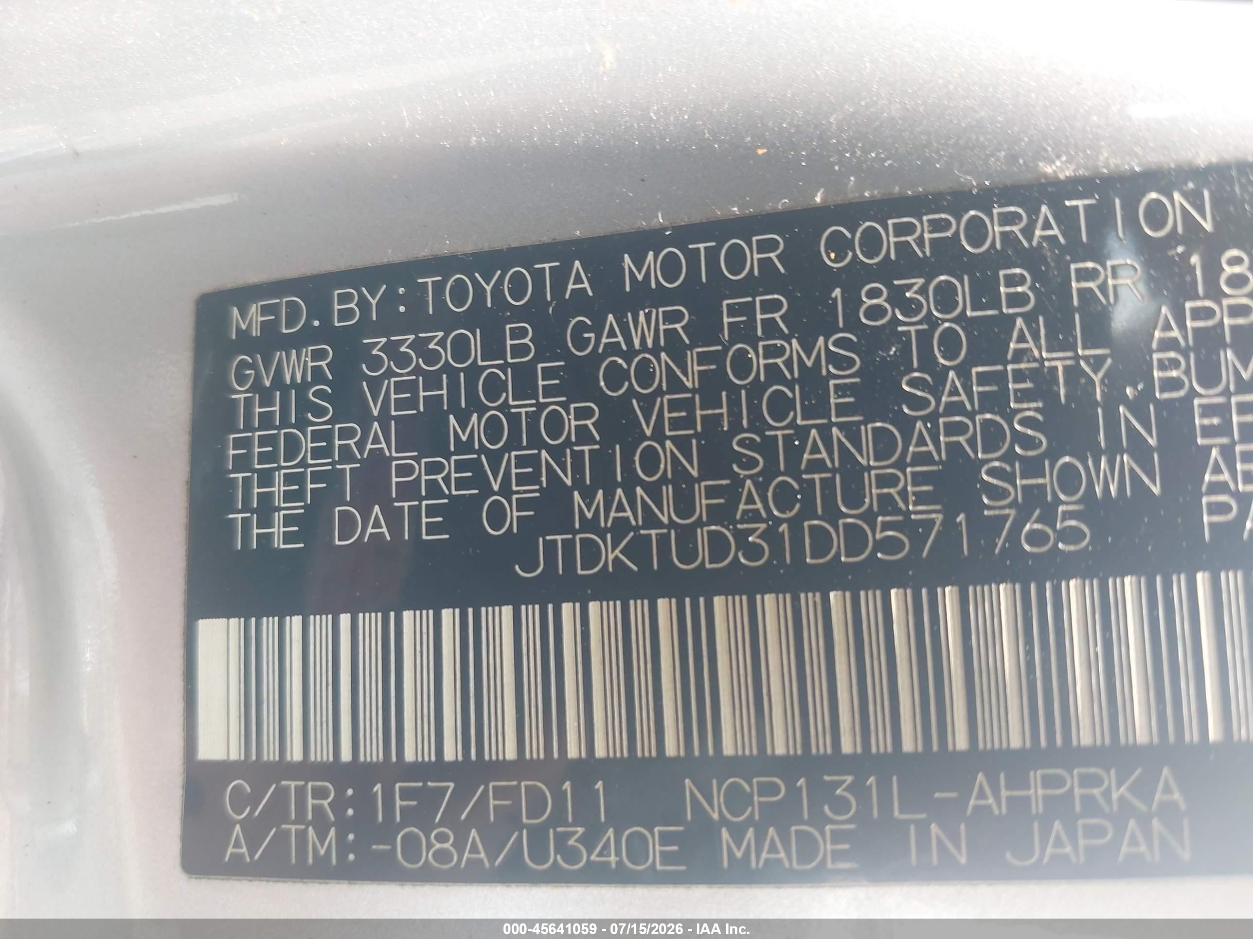 2013 Toyota Yaris Se Silver vin: JTDKTUD31DD571765