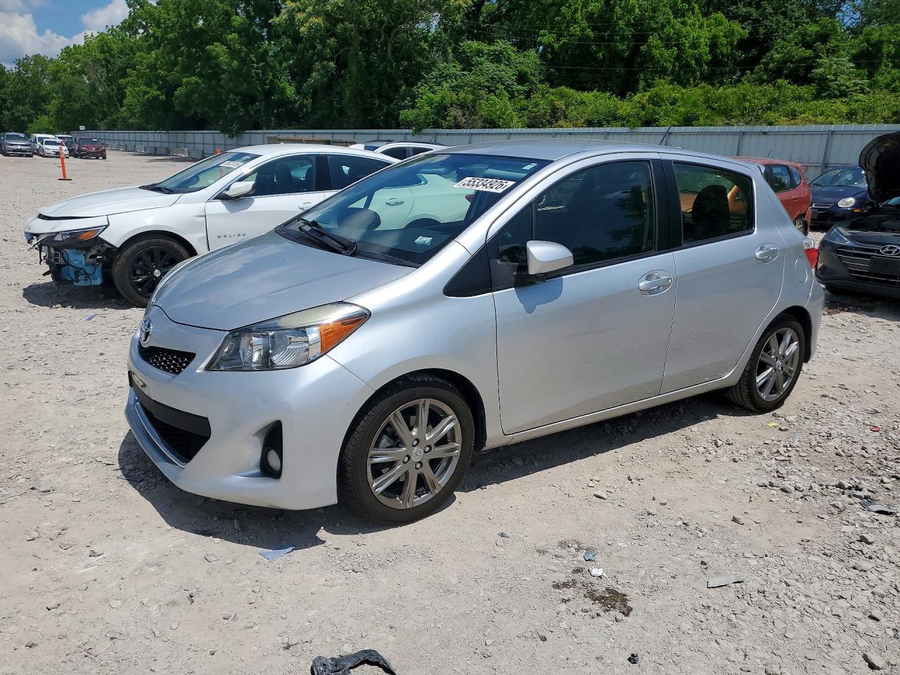 2014 Toyota Yaris 3d Silver vin: JTDKTUD31ED593024