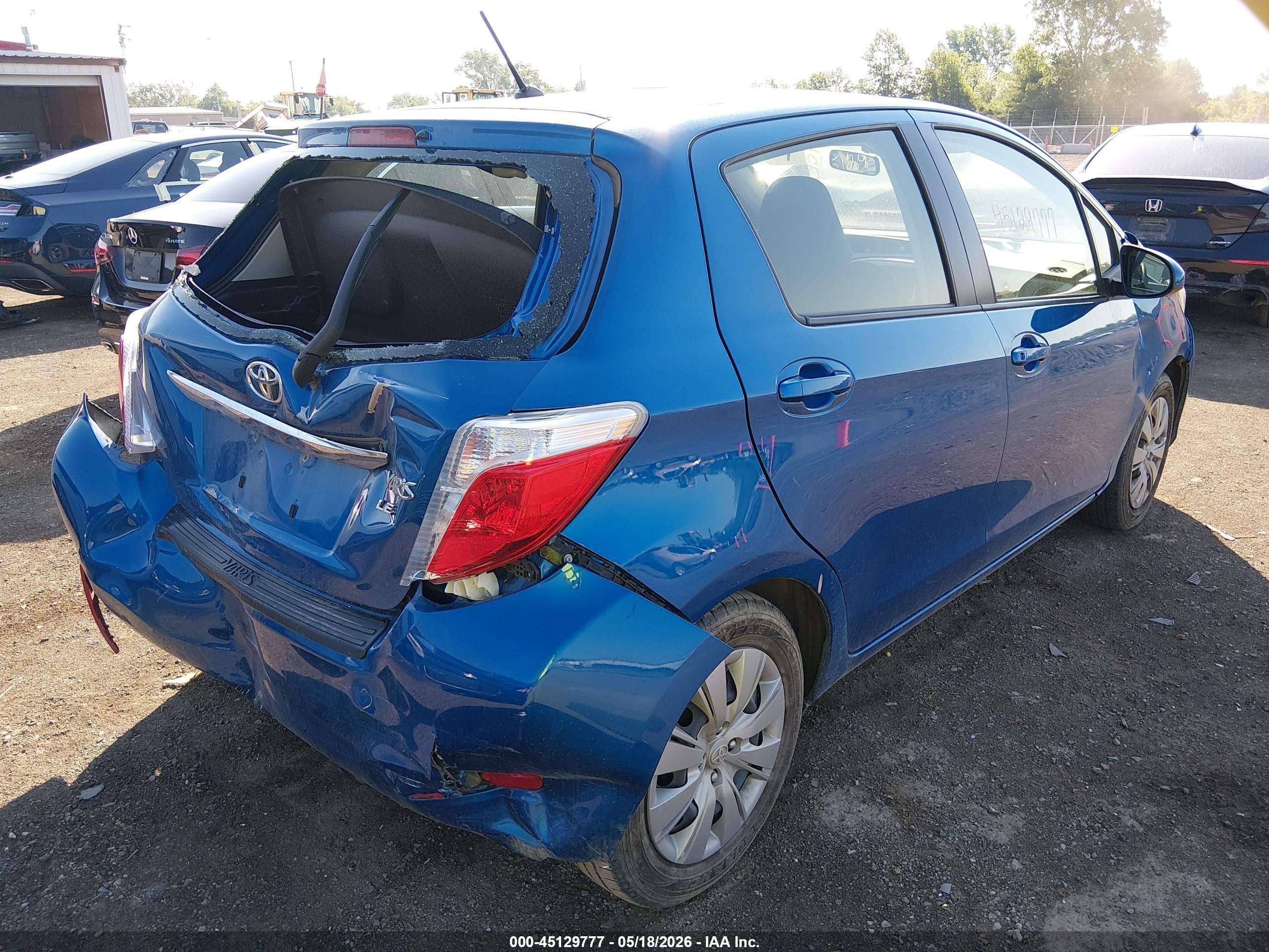 2012 Toyota Yaris Le Синий vin: JTDKTUD32CD537767
