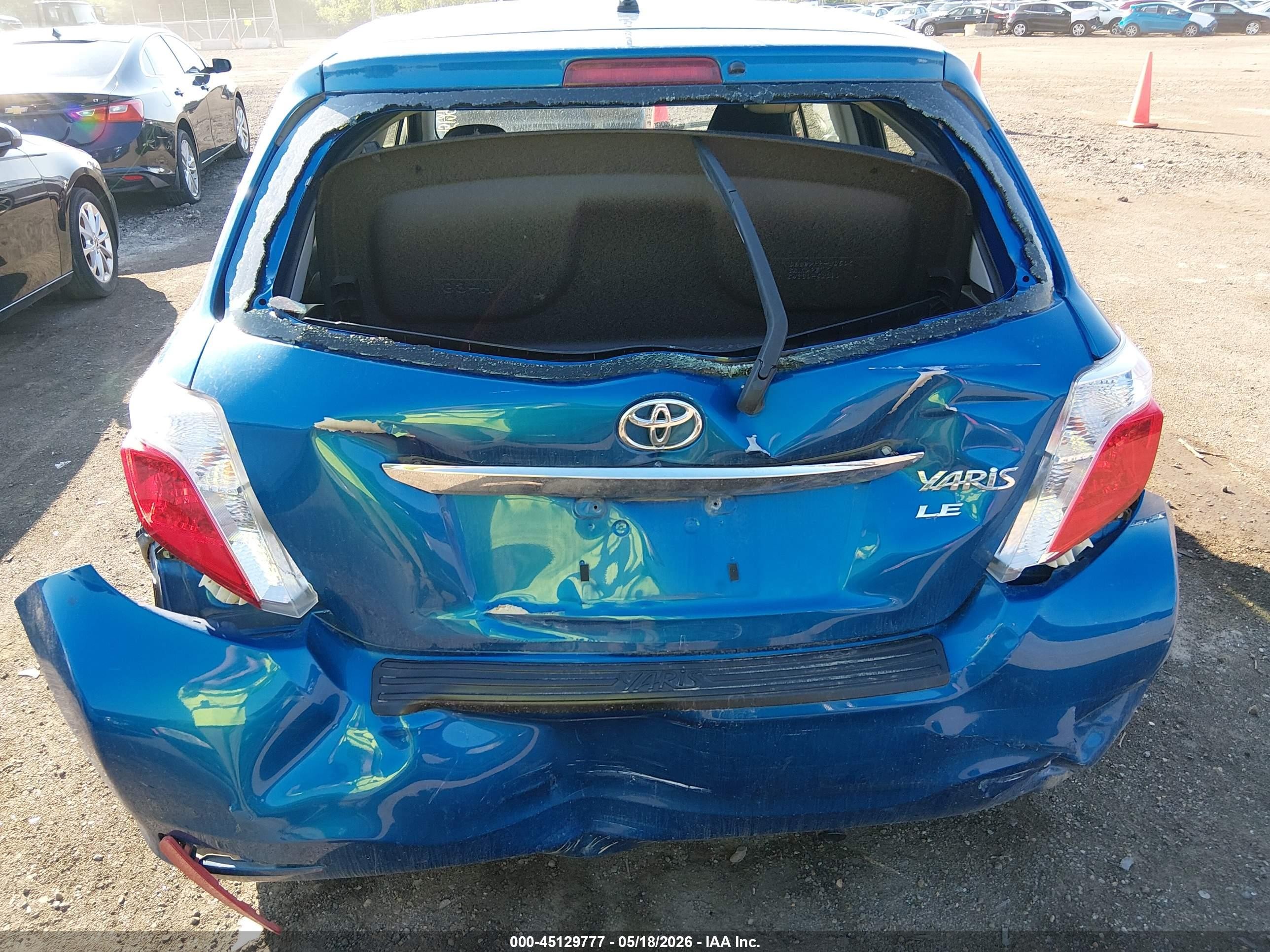 2012 Toyota Yaris Le Синий vin: JTDKTUD32CD537767