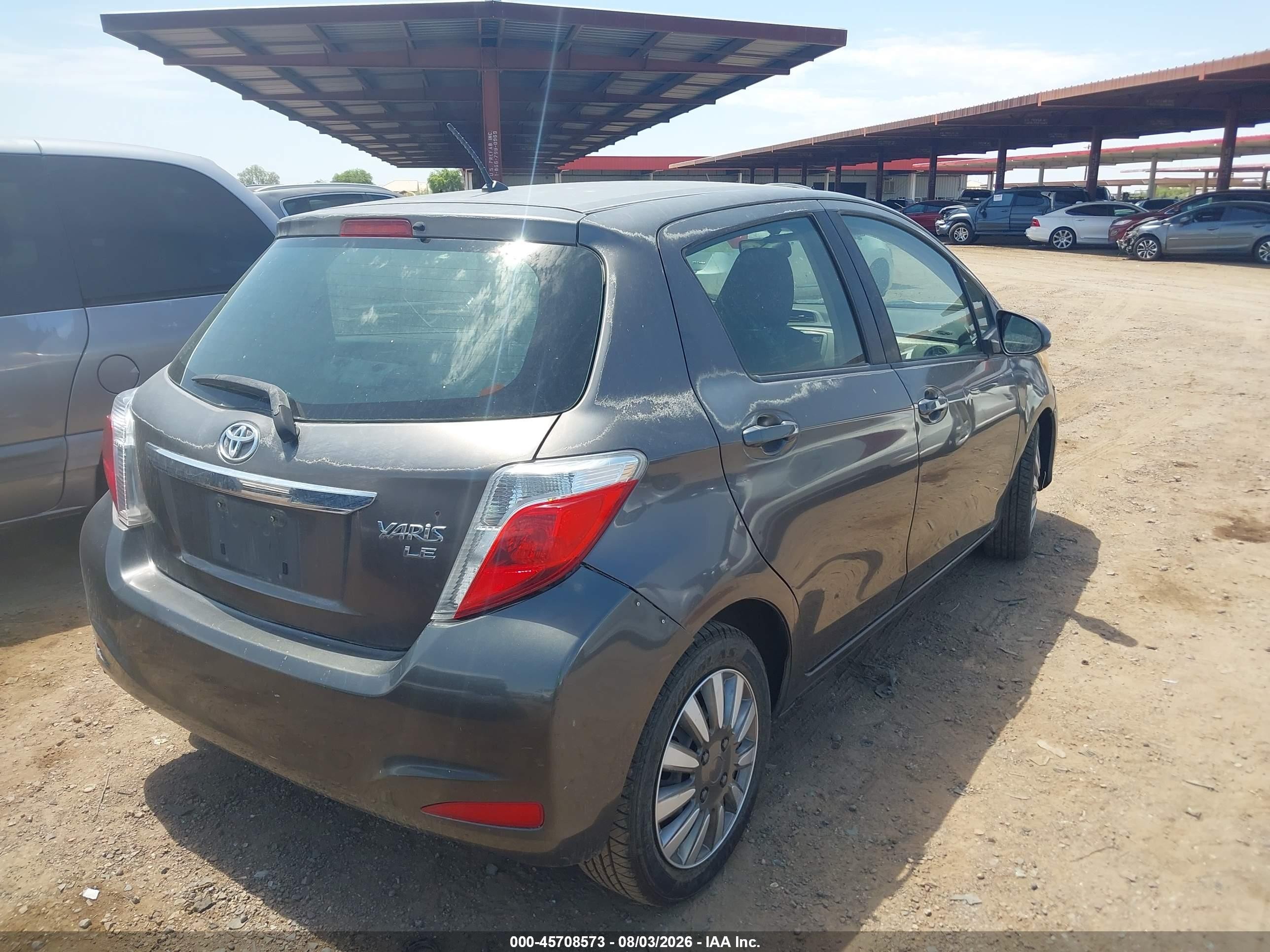 2014 Toyota Yaris Le (tmc/cbu Plant) Gray vin: JTDKTUD32ED579486