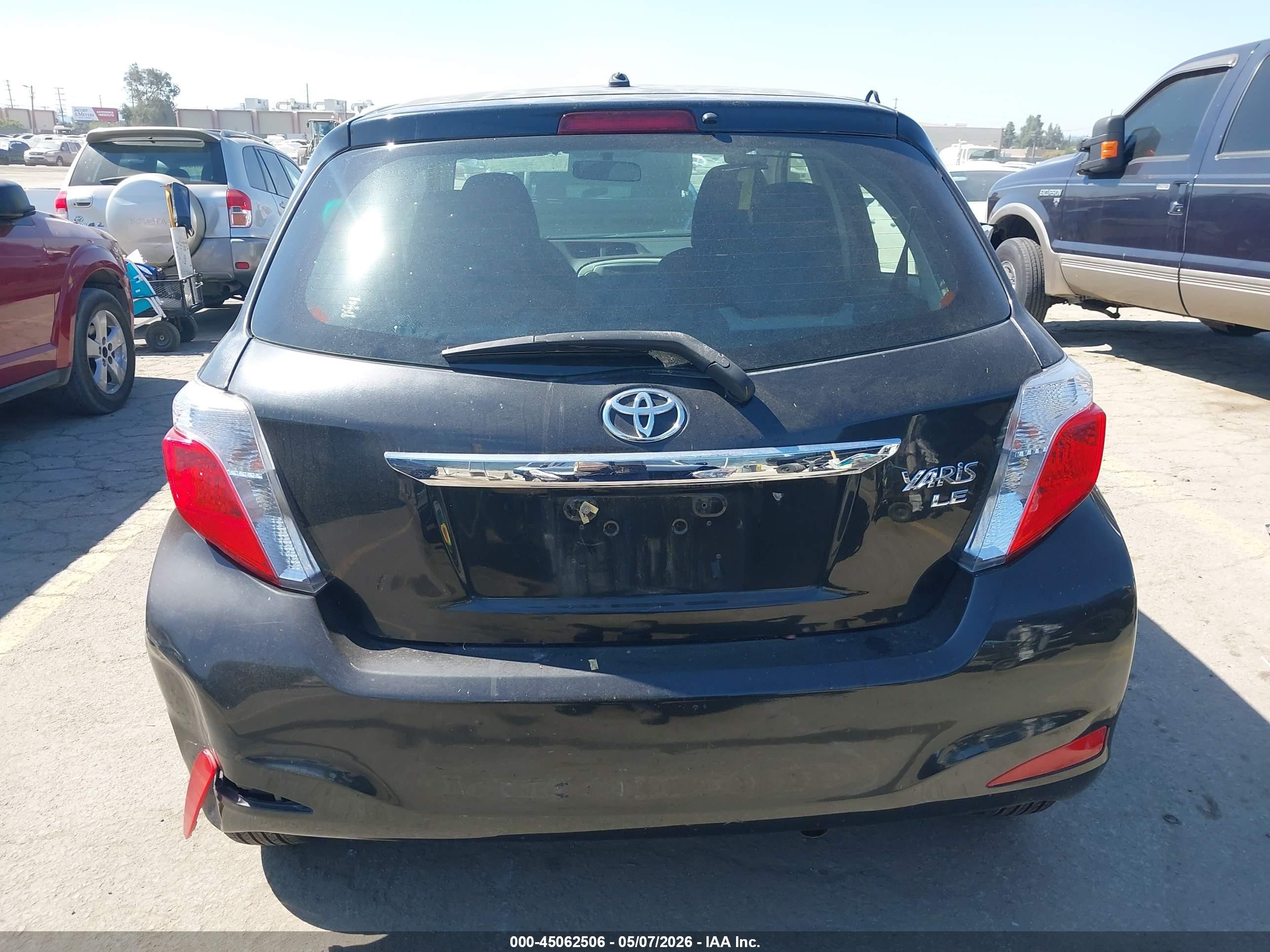 2014 Toyota Yaris Le (tmc/cbu Plant) Black vin: JTDKTUD32ED580105