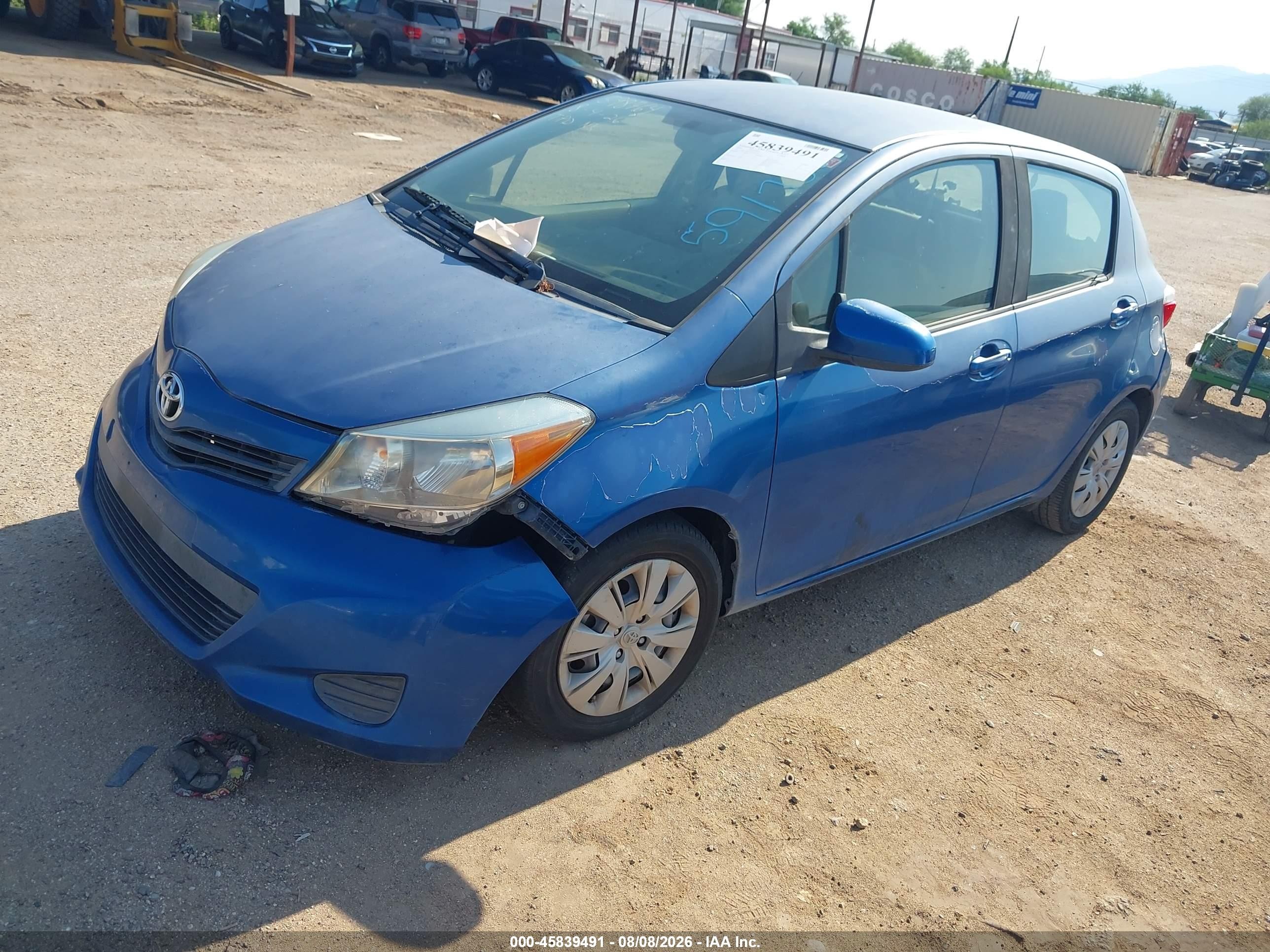 2014 Toyota Yaris Le (tmc/cbu Plant) Синий vin: JTDKTUD33ED591730