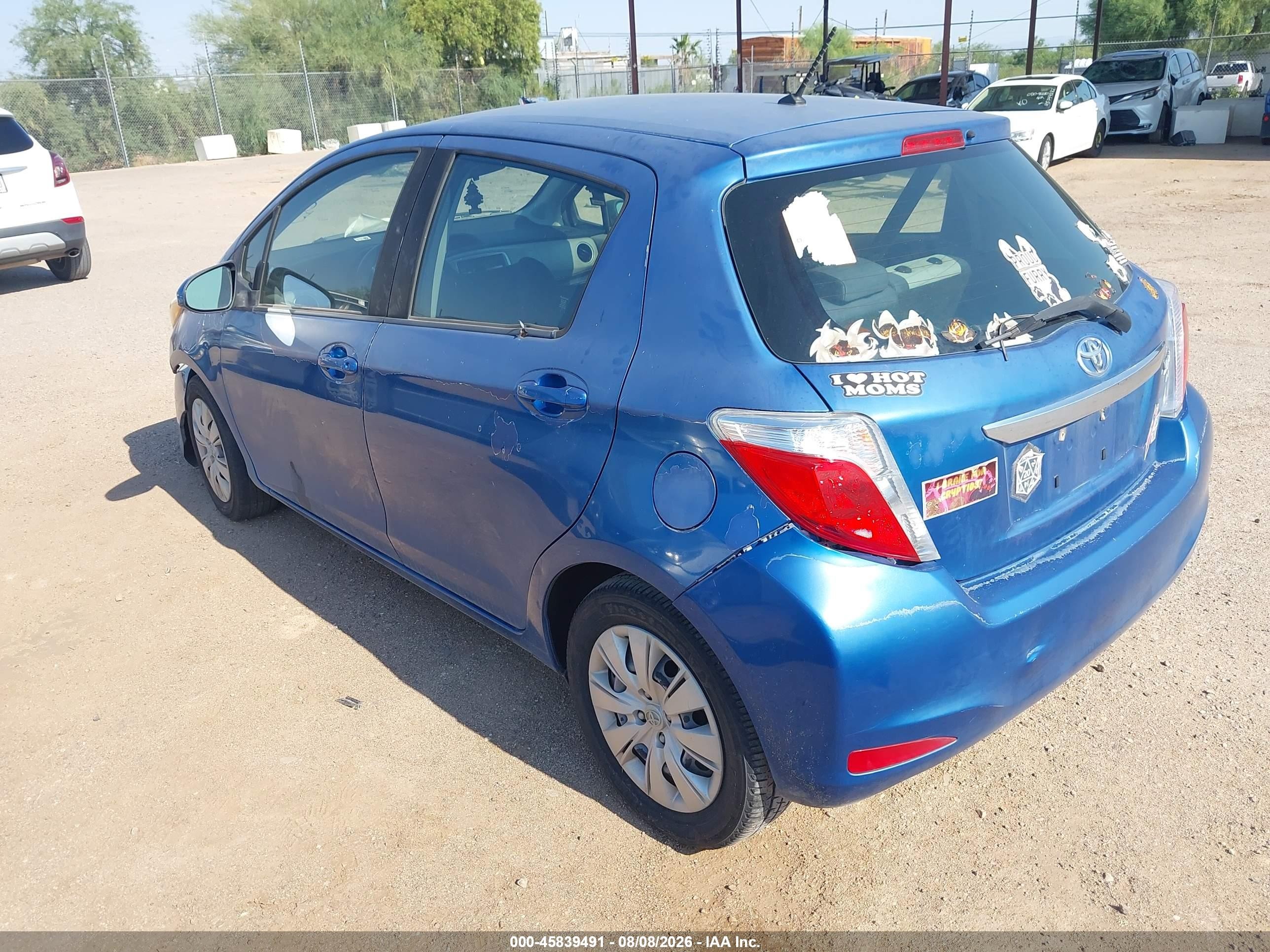 2014 Toyota Yaris Le (tmc/cbu Plant) Синий vin: JTDKTUD33ED591730