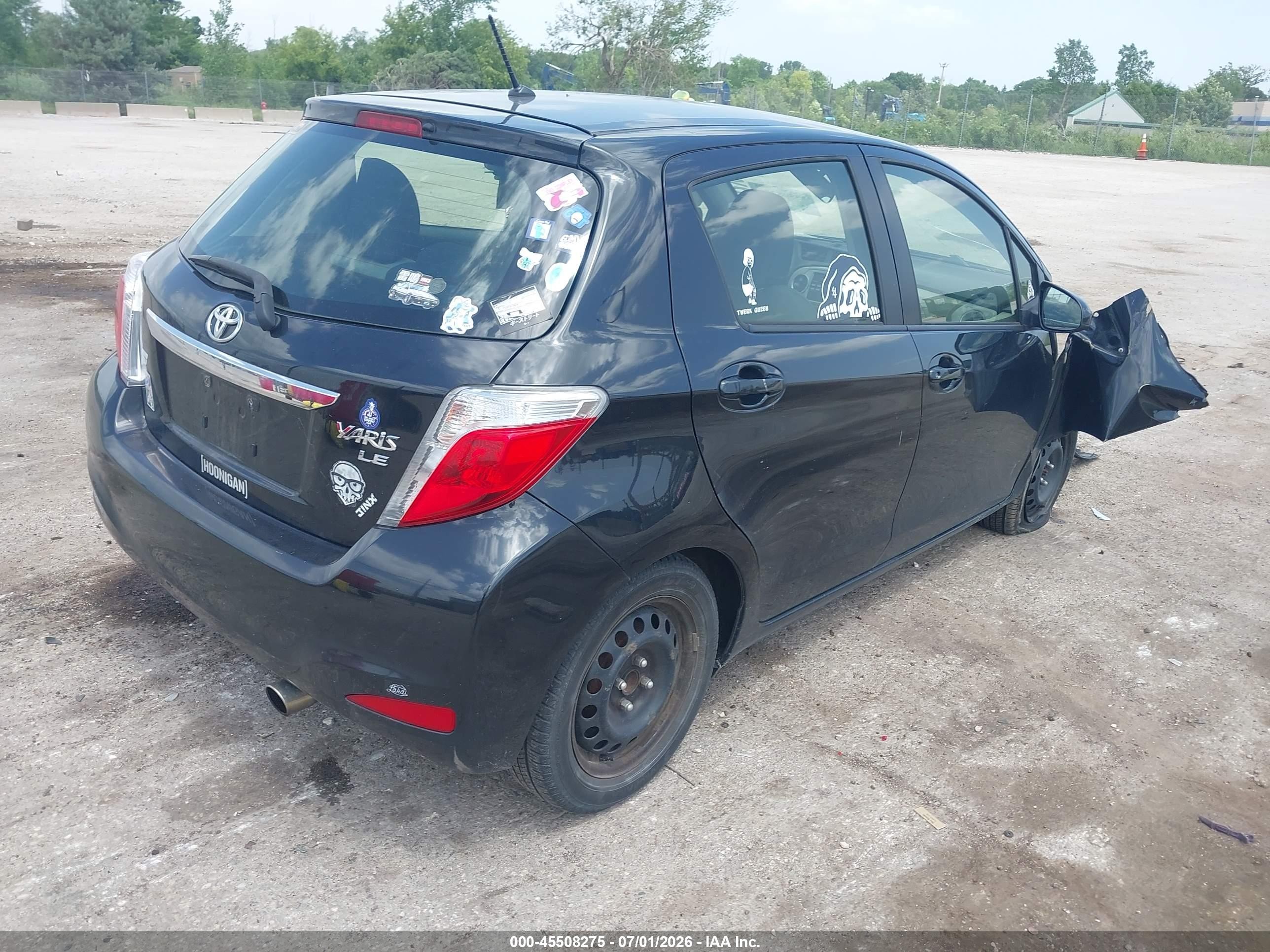 2014 Toyota Yaris Le (tmc/cbu Plant) Black vin: JTDKTUD35ED588067