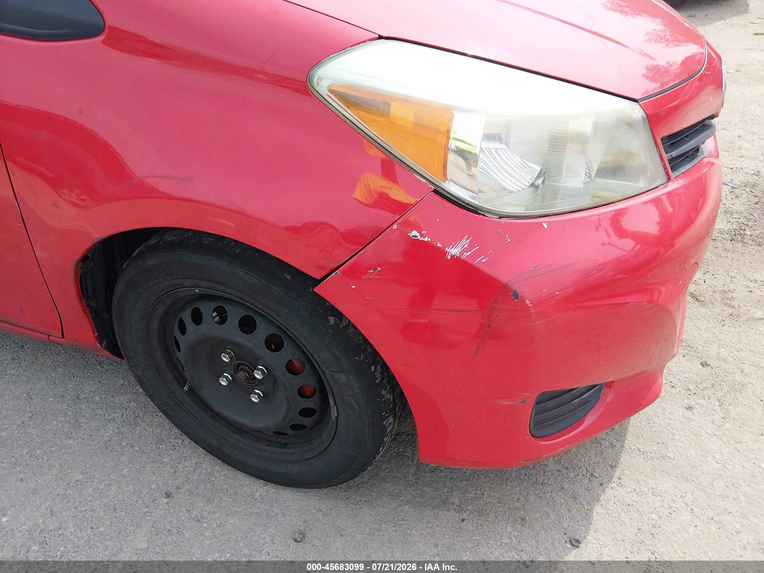 2012 Toyota Yaris Le Red vin: JTDKTUD36CD520180