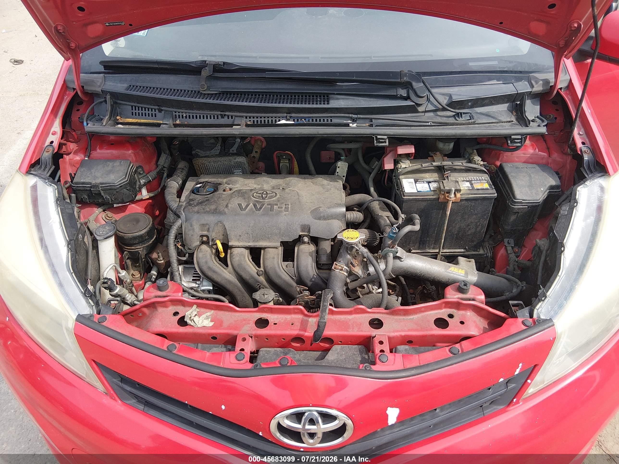 2012 Toyota Yaris Le Red vin: JTDKTUD36CD520180