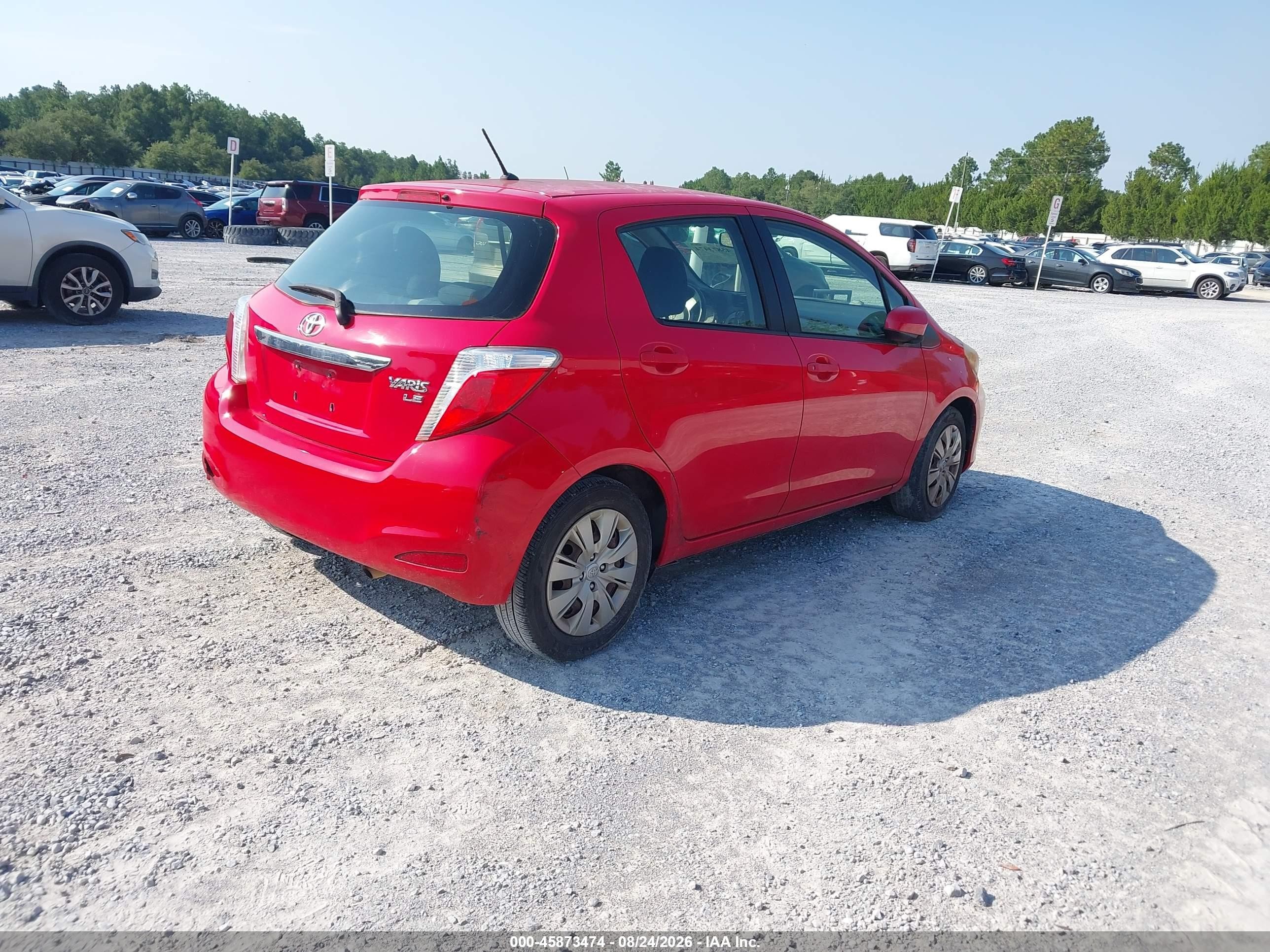 2013 Toyota Yaris Le Red vin: JTDKTUD36DD566920