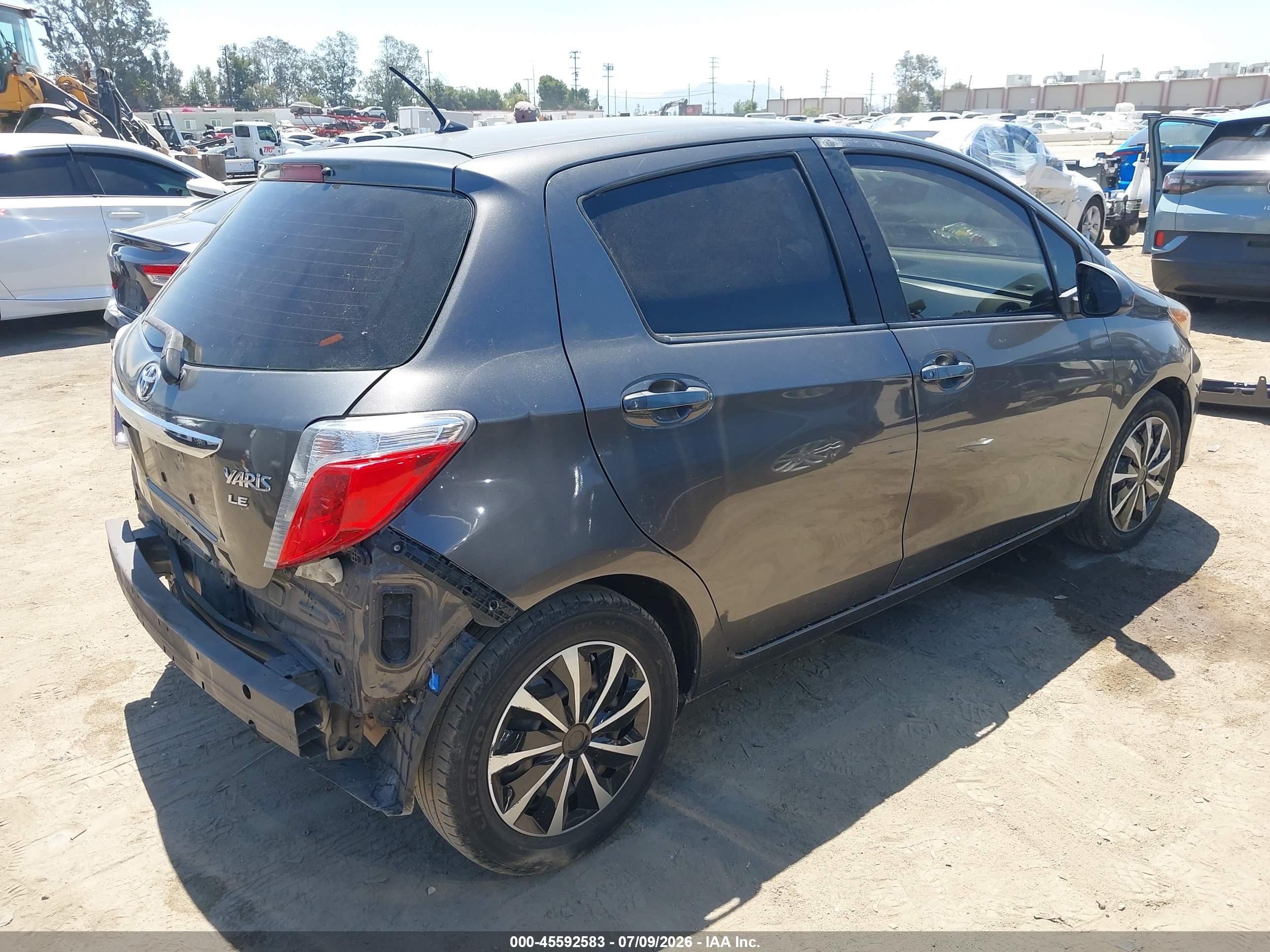 2012 Toyota Yaris Le Gray vin: JTDKTUD37CD523394