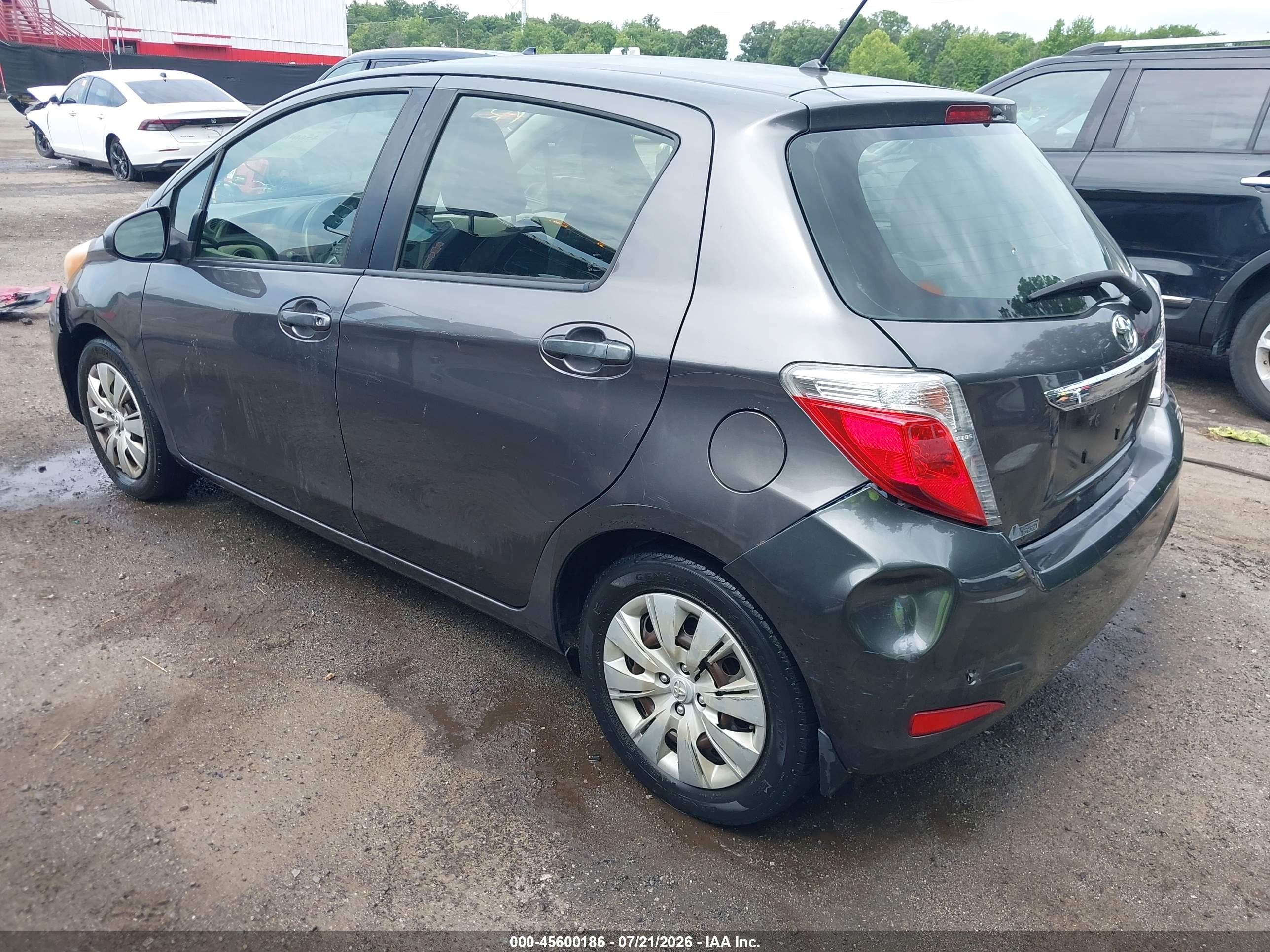 2012 Toyota Yaris Le Gray vin: JTDKTUD37CD538414