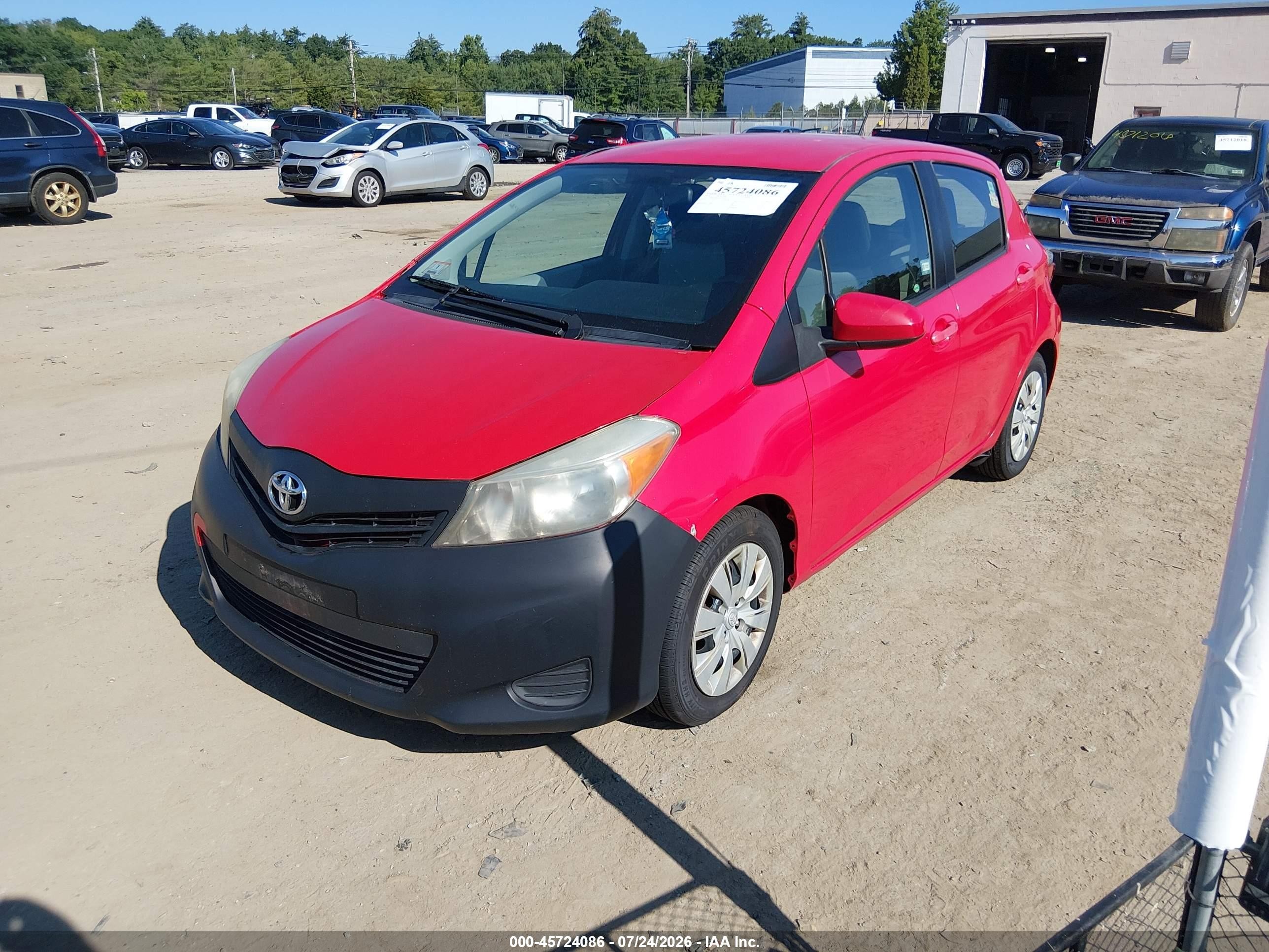 2014 Toyota Yaris Le (tmc/cbu Plant) Red vin: JTDKTUD38ED576298