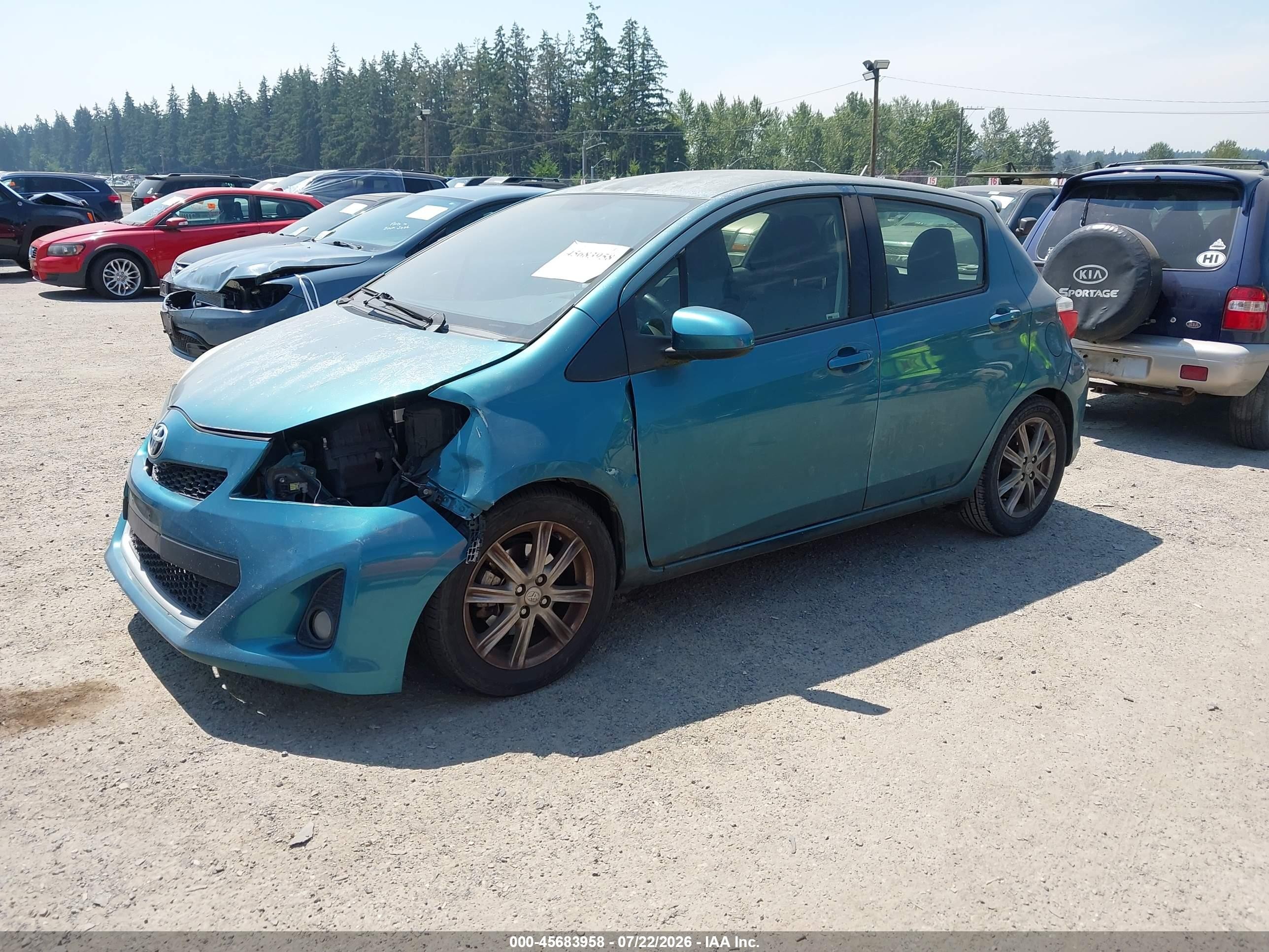 2014 Toyota Yaris Se (tmc/cbu Plant) Teal vin: JTDKTUD38ED577273