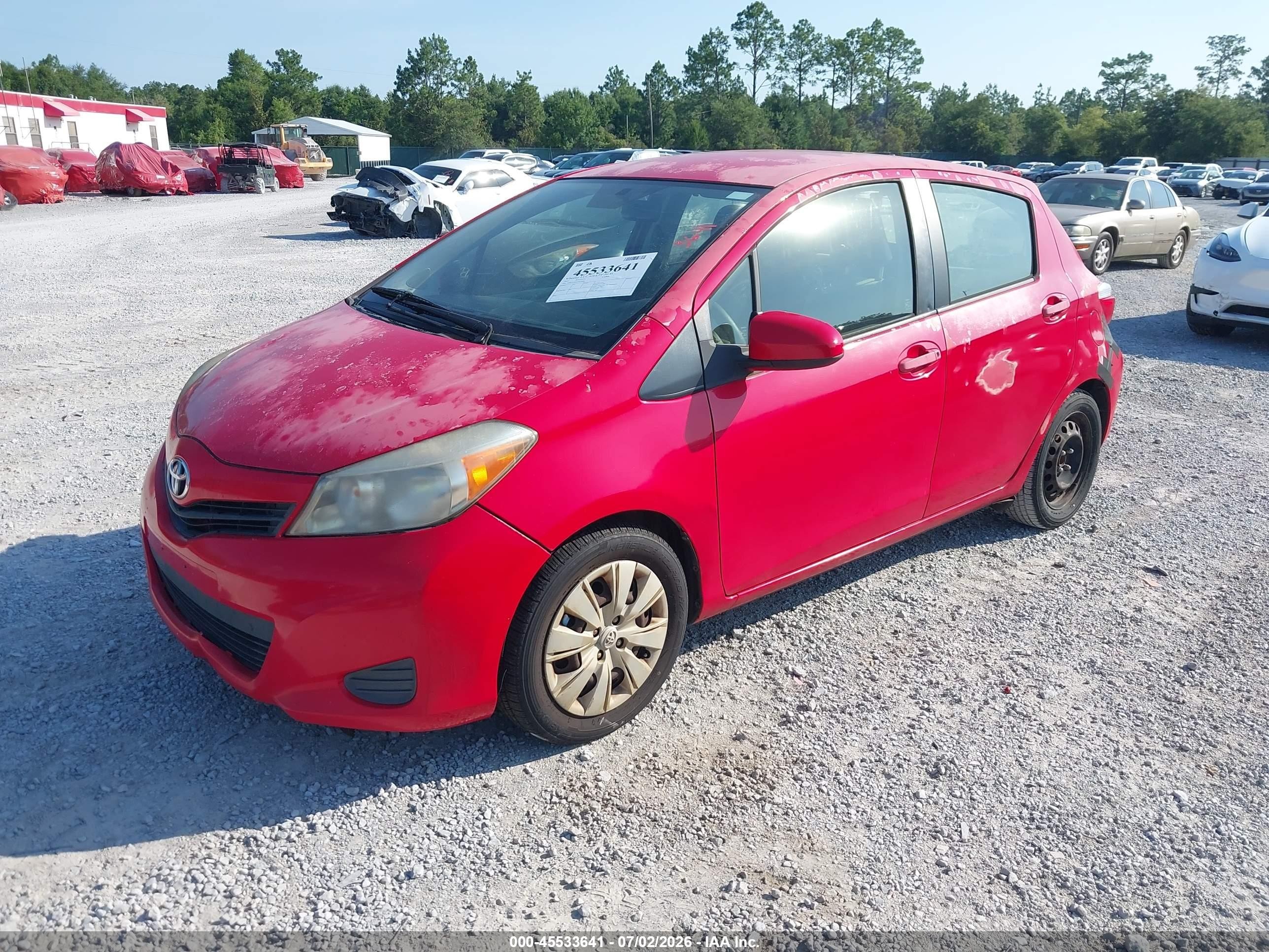 2012 Toyota Yaris Le Red vin: JTDKTUD39CD529486