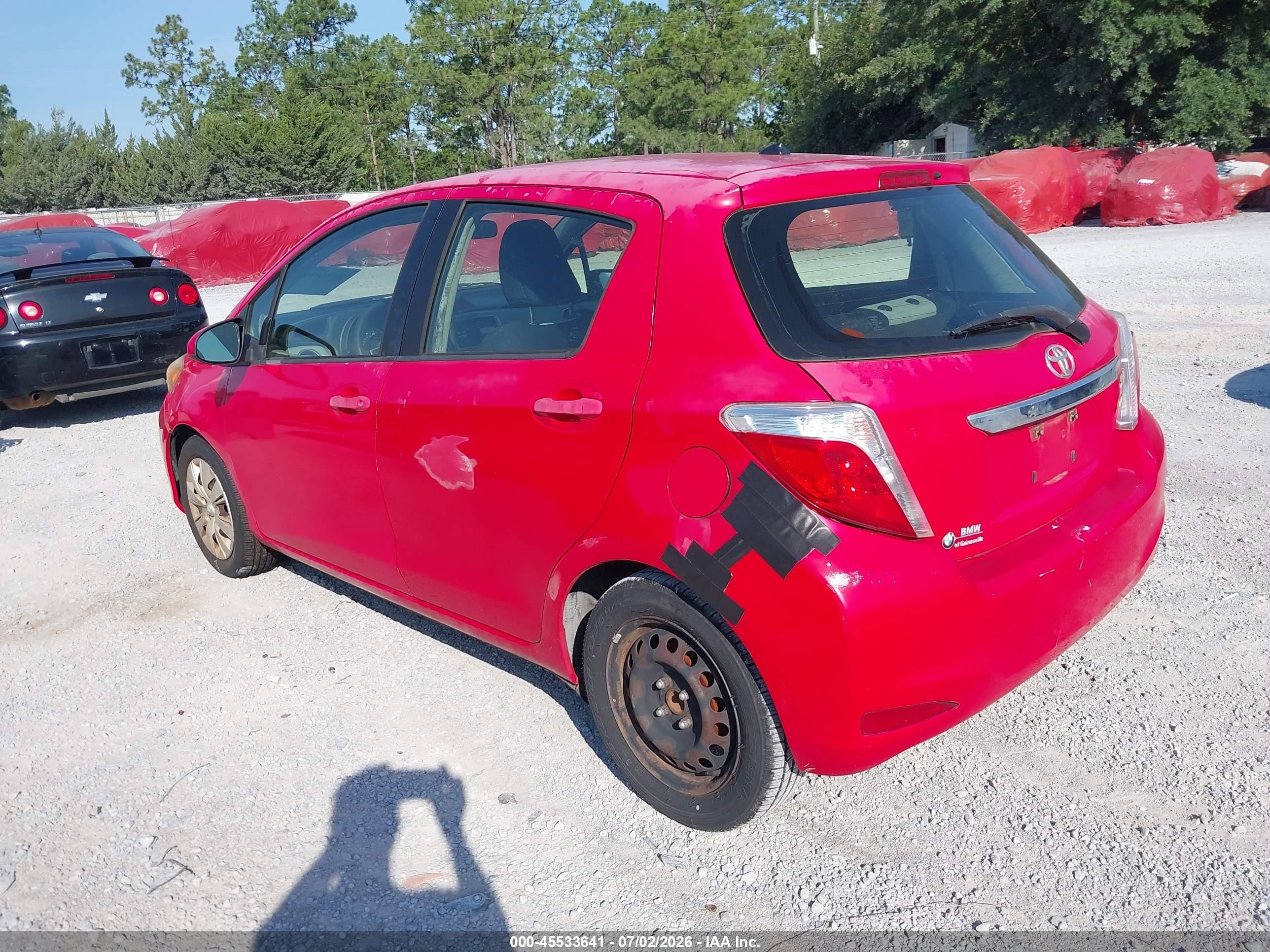 2012 Toyota Yaris Le Red vin: JTDKTUD39CD529486
