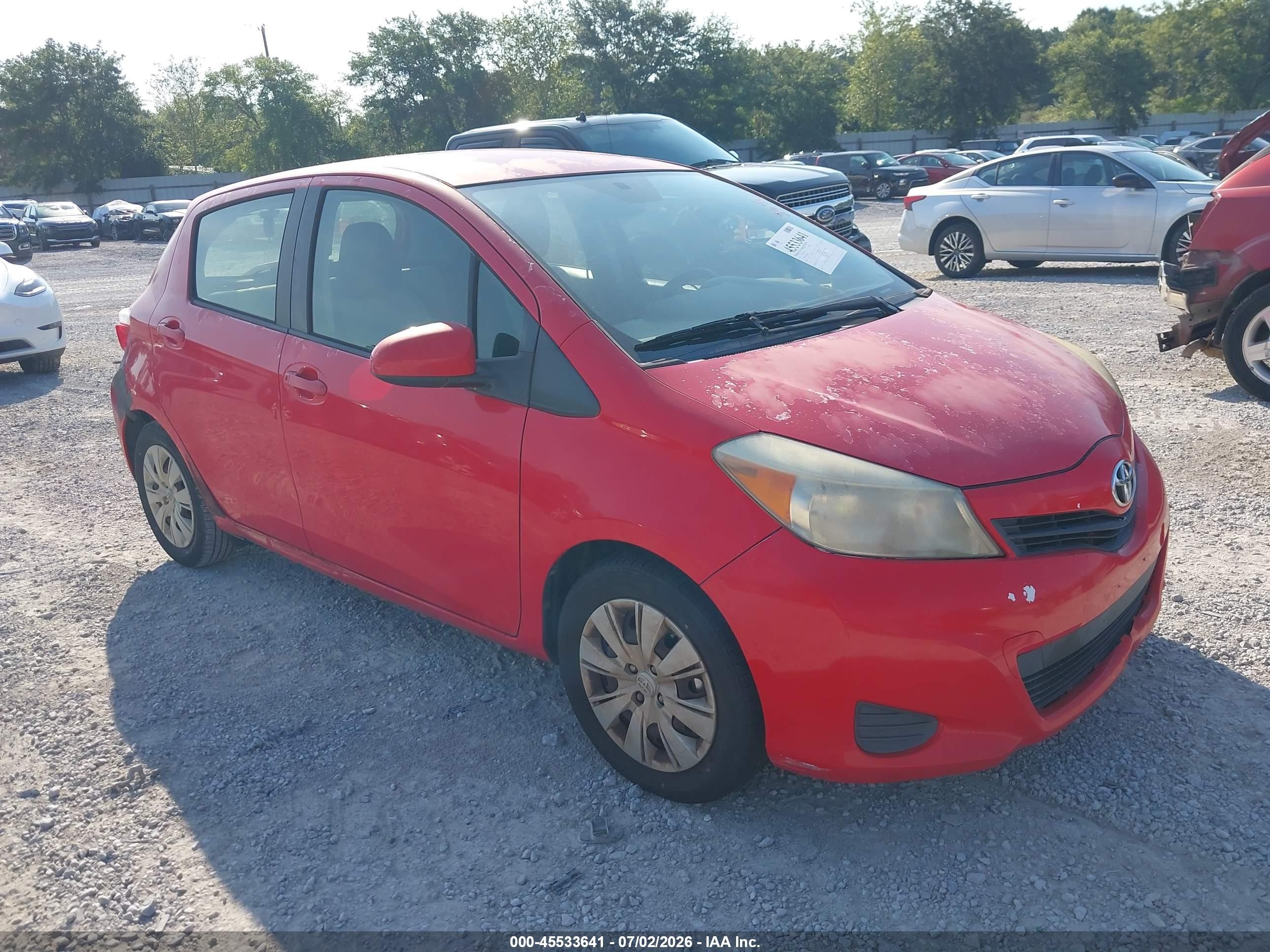 2012 Toyota Yaris Le Red vin: JTDKTUD39CD529486