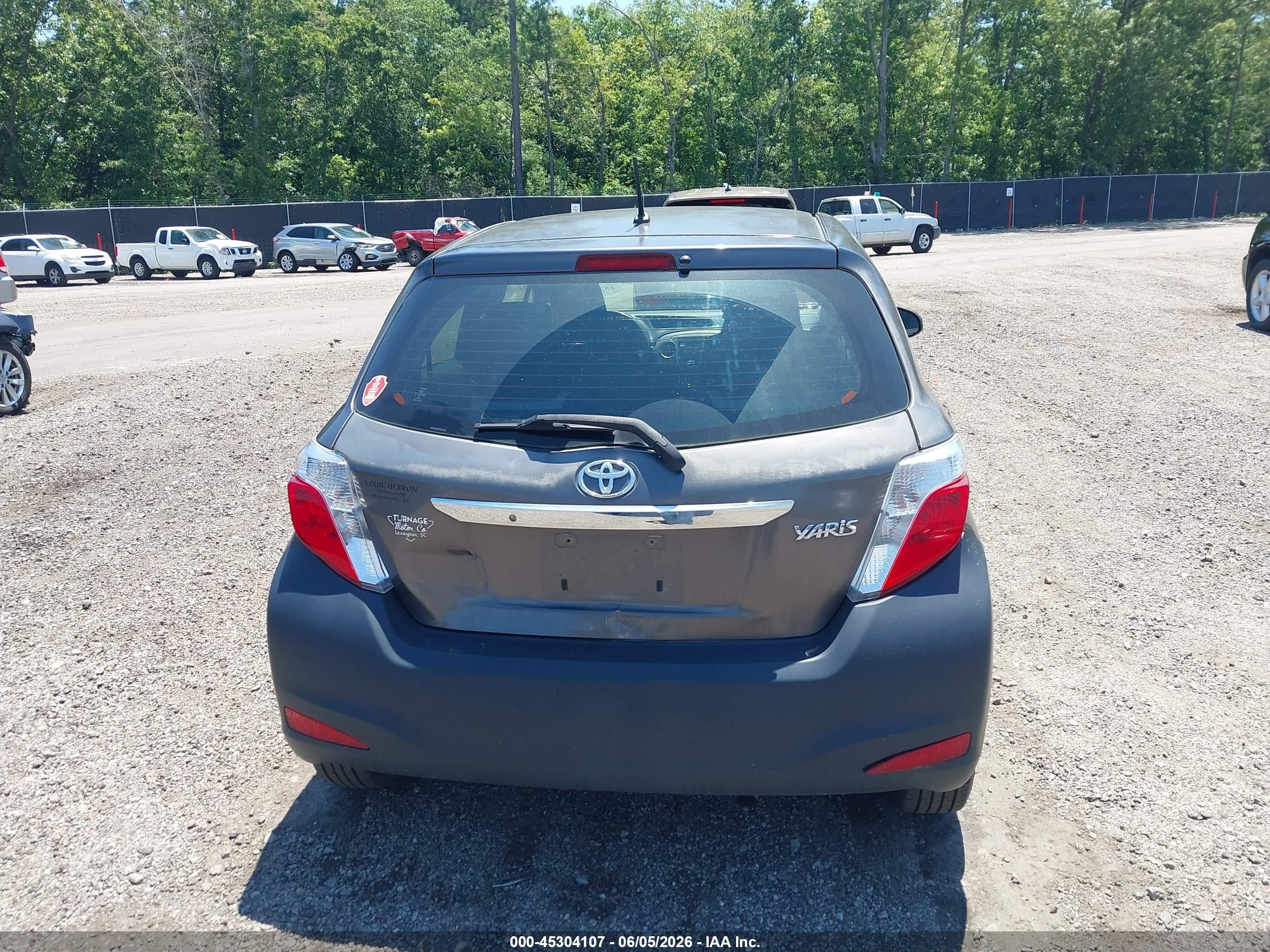 2012 Toyota Yaris L Серый vin: JTDKTUD39CD537457