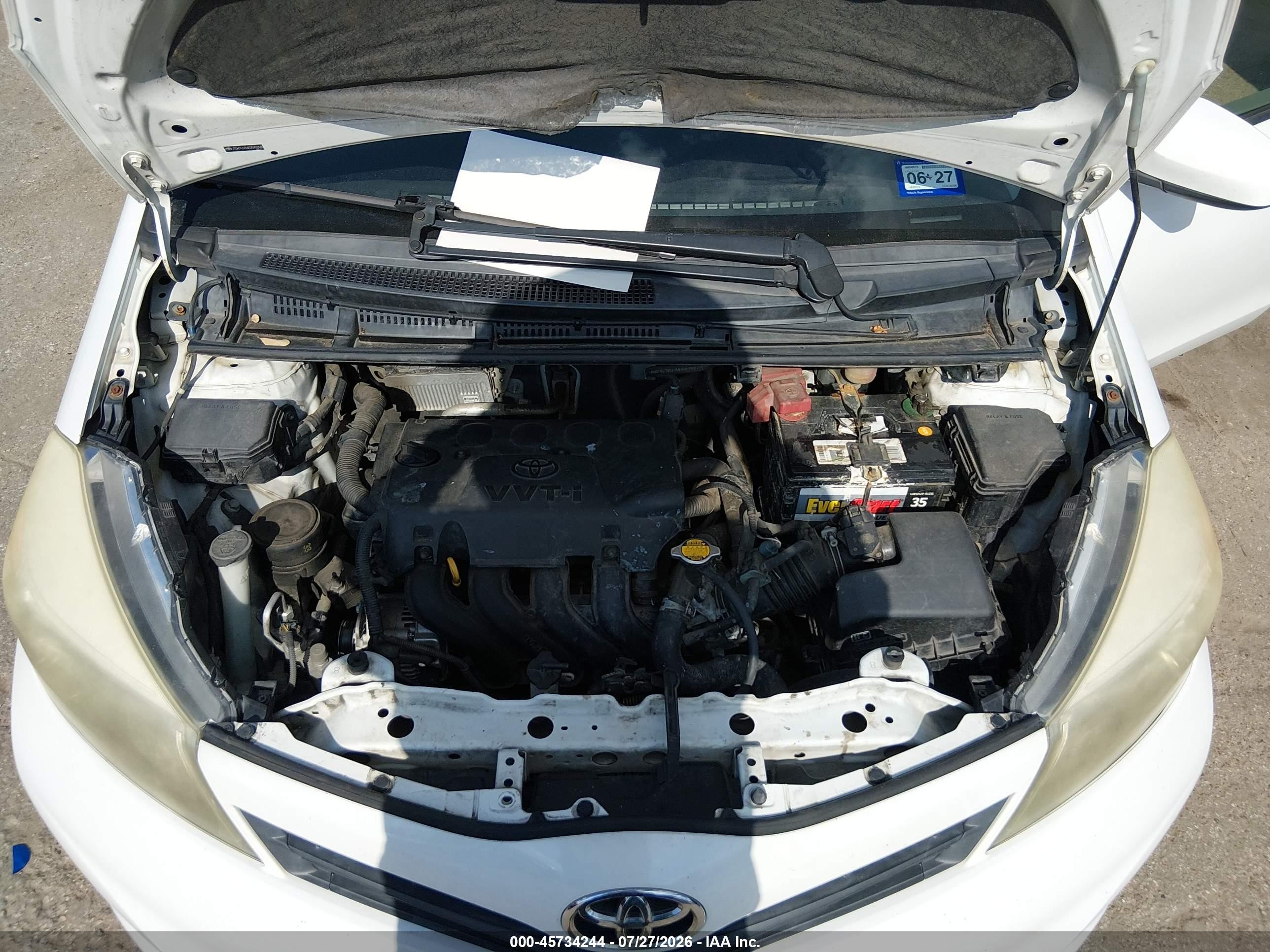 2014 Toyota Yaris Le (tmc/cbu Plant) White vin: JTDKTUD3XED578098
