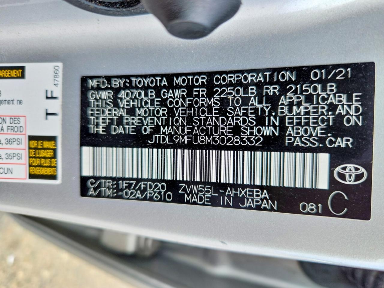 2021 Toyota Prius Le Awd-e Серебряный vin: JTDL9MFU8M3028332