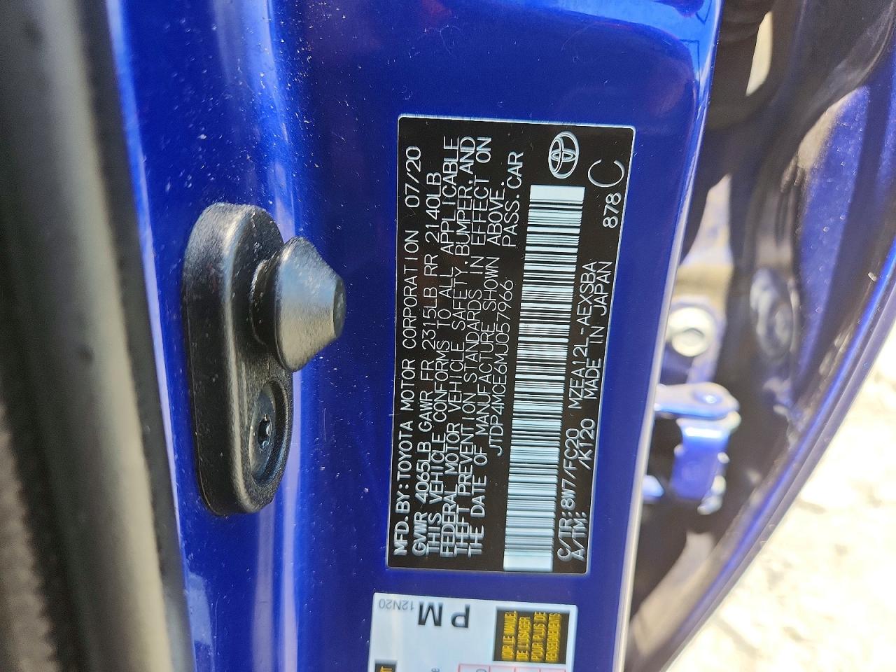 2021 Toyota Corolla Se Blue vin: JTDP4MCE6MJ057966