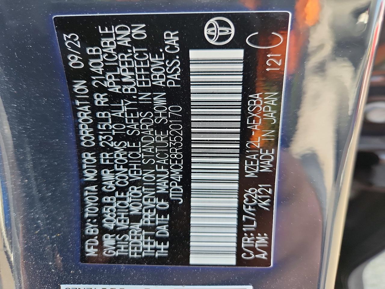 2024 Toyota Corolla Se Charcoal vin: JTDP4MCE8R3520170