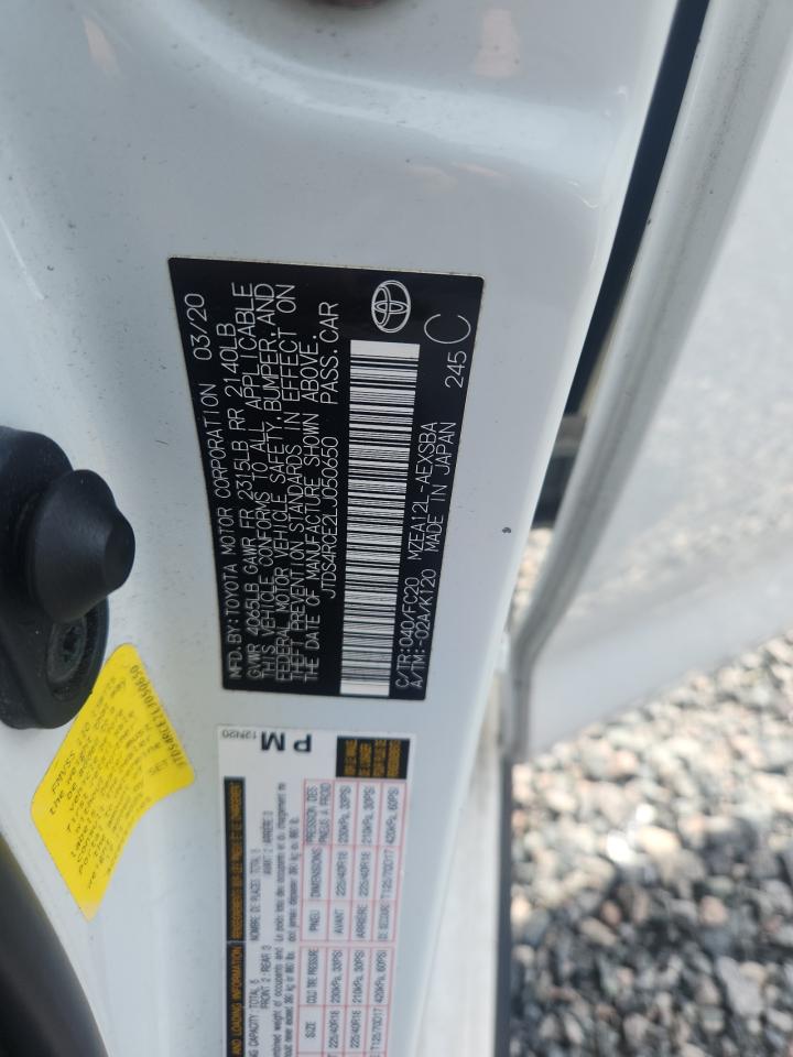 2020 Toyota Corolla Se White vin: JTDS4RCE2LJ050650