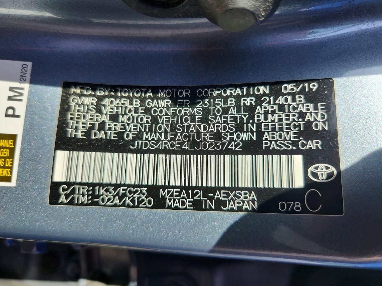 2020 Toyota Corolla Se Silver vin: JTDS4RCE4LJ023742