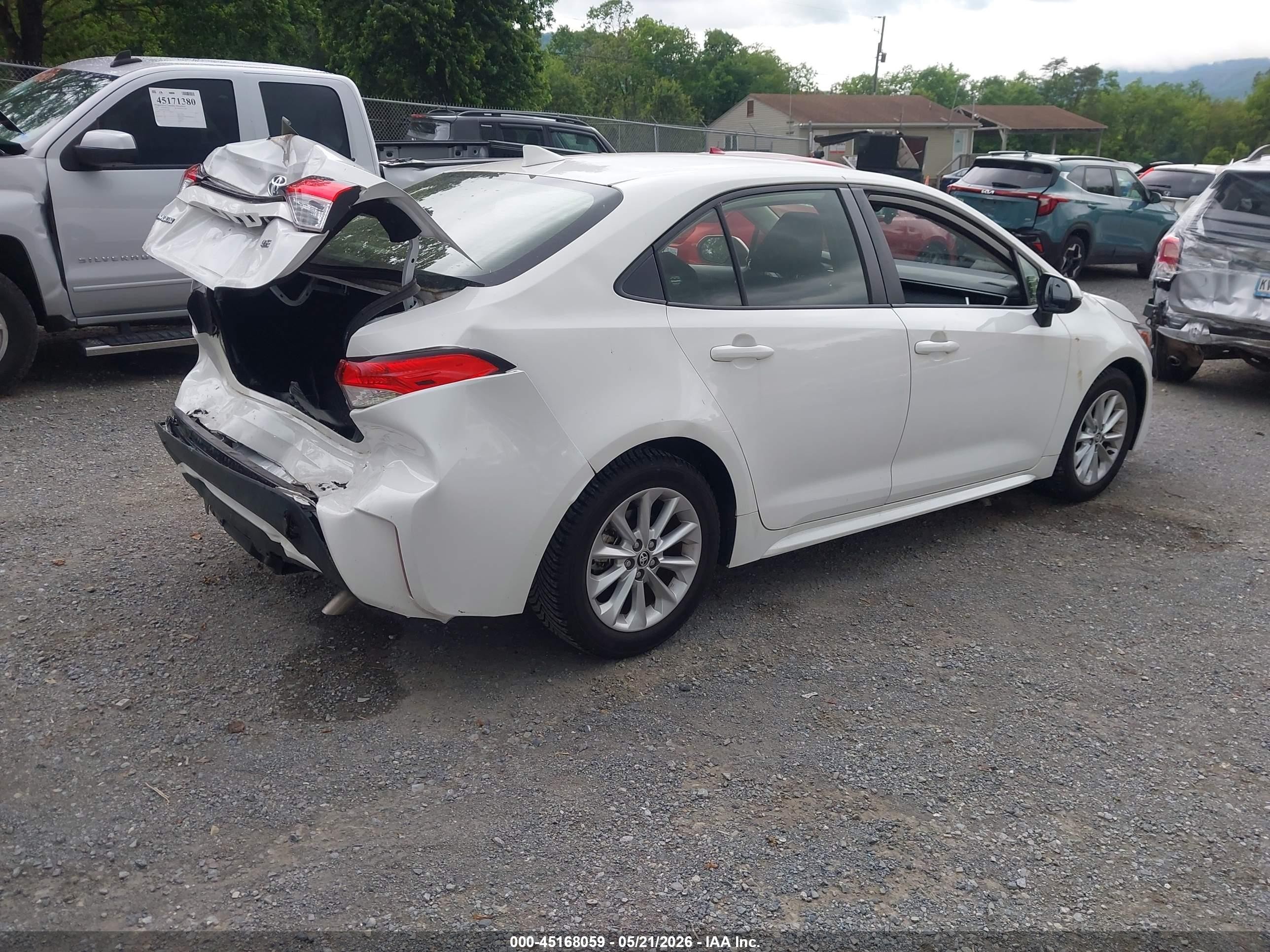 2022 Toyota Corolla Le Белый vin: JTDVPMAE6N3012436