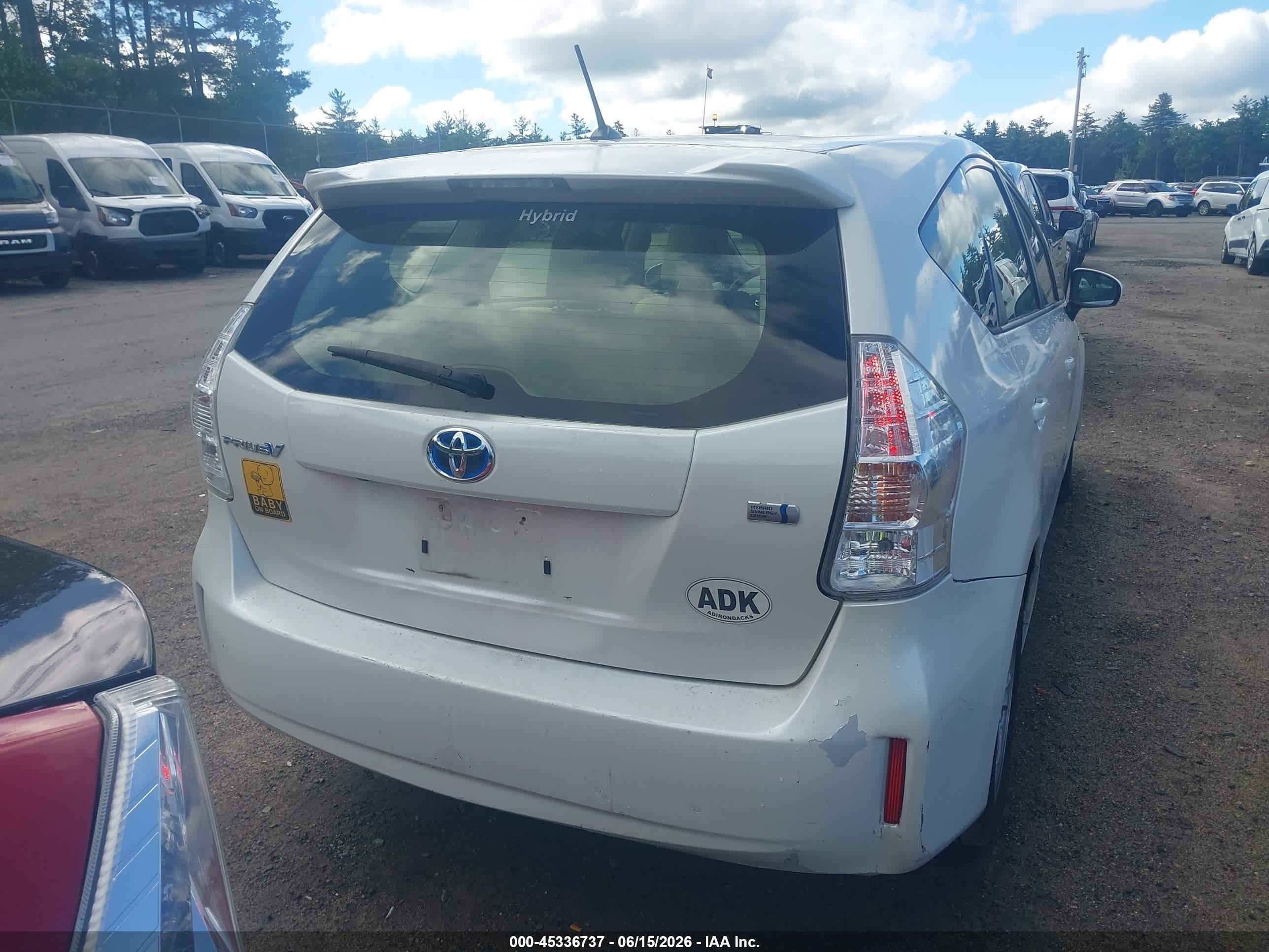 2012 Toyota Prius V Two White vin: JTDZN3EU0C3159996