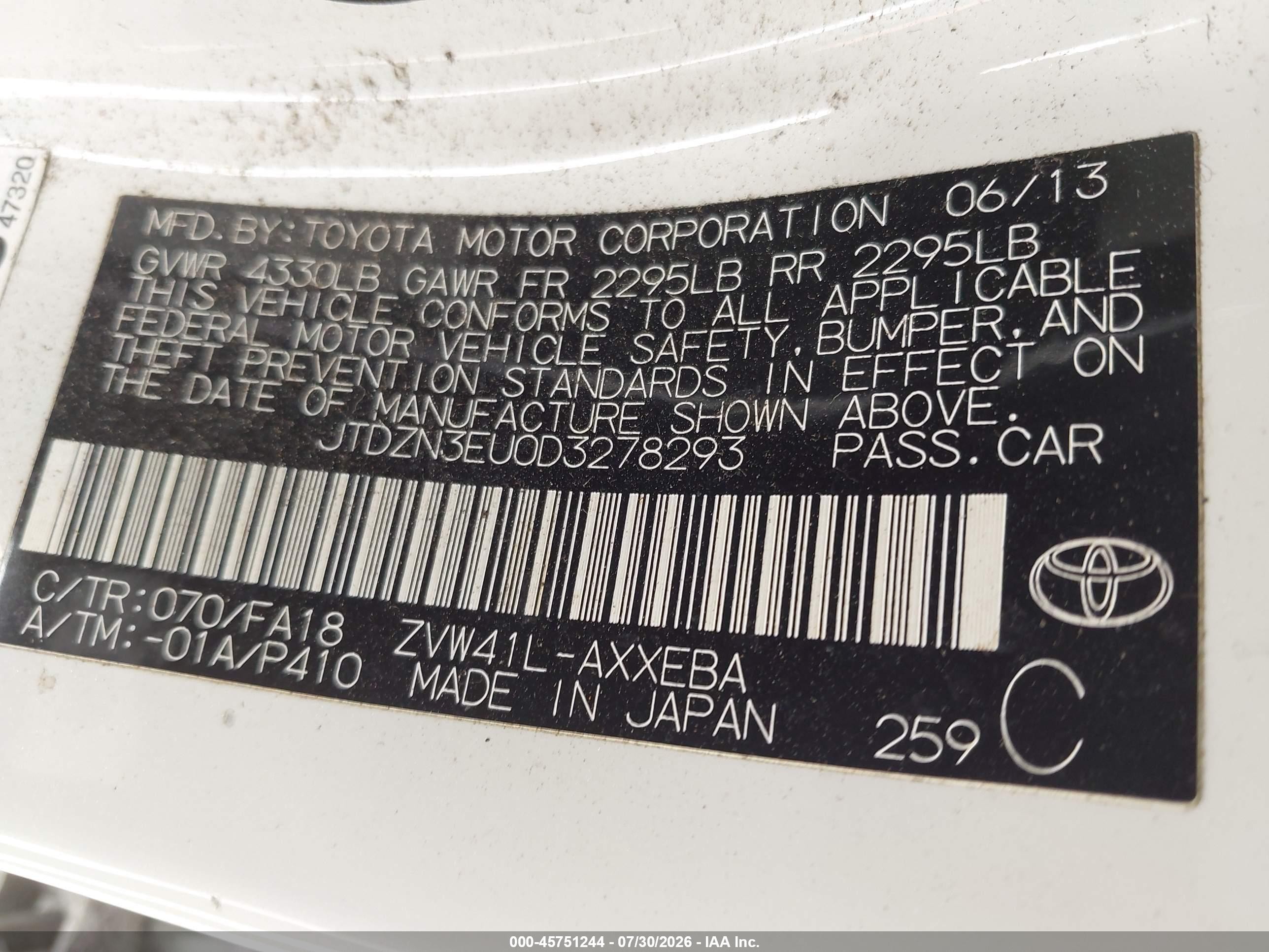 2013 Toyota Prius V Three White vin: JTDZN3EU0D3278293