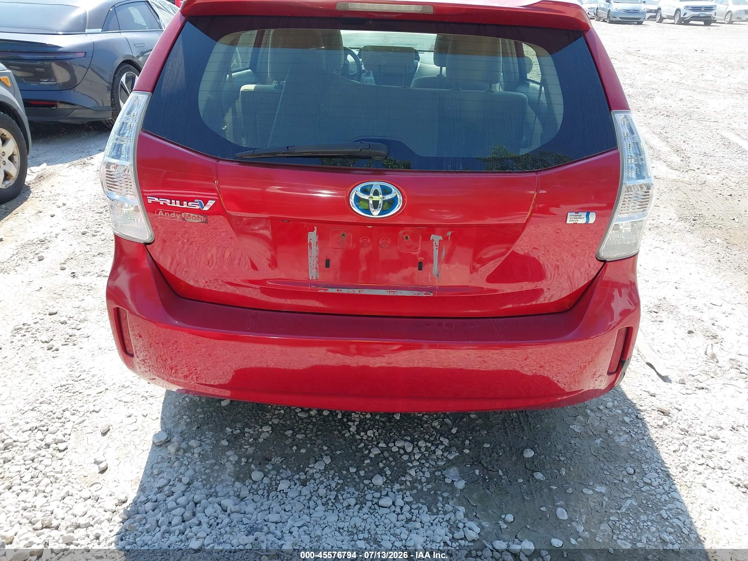 2013 Toyota Prius V Three Red vin: JTDZN3EU0D3280335
