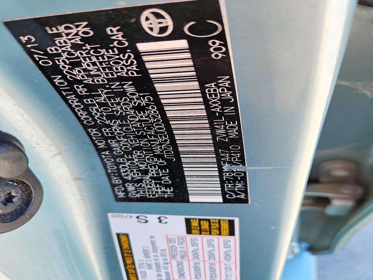 2013 Toyota Prius V Green vin: JTDZN3EU0D3286751