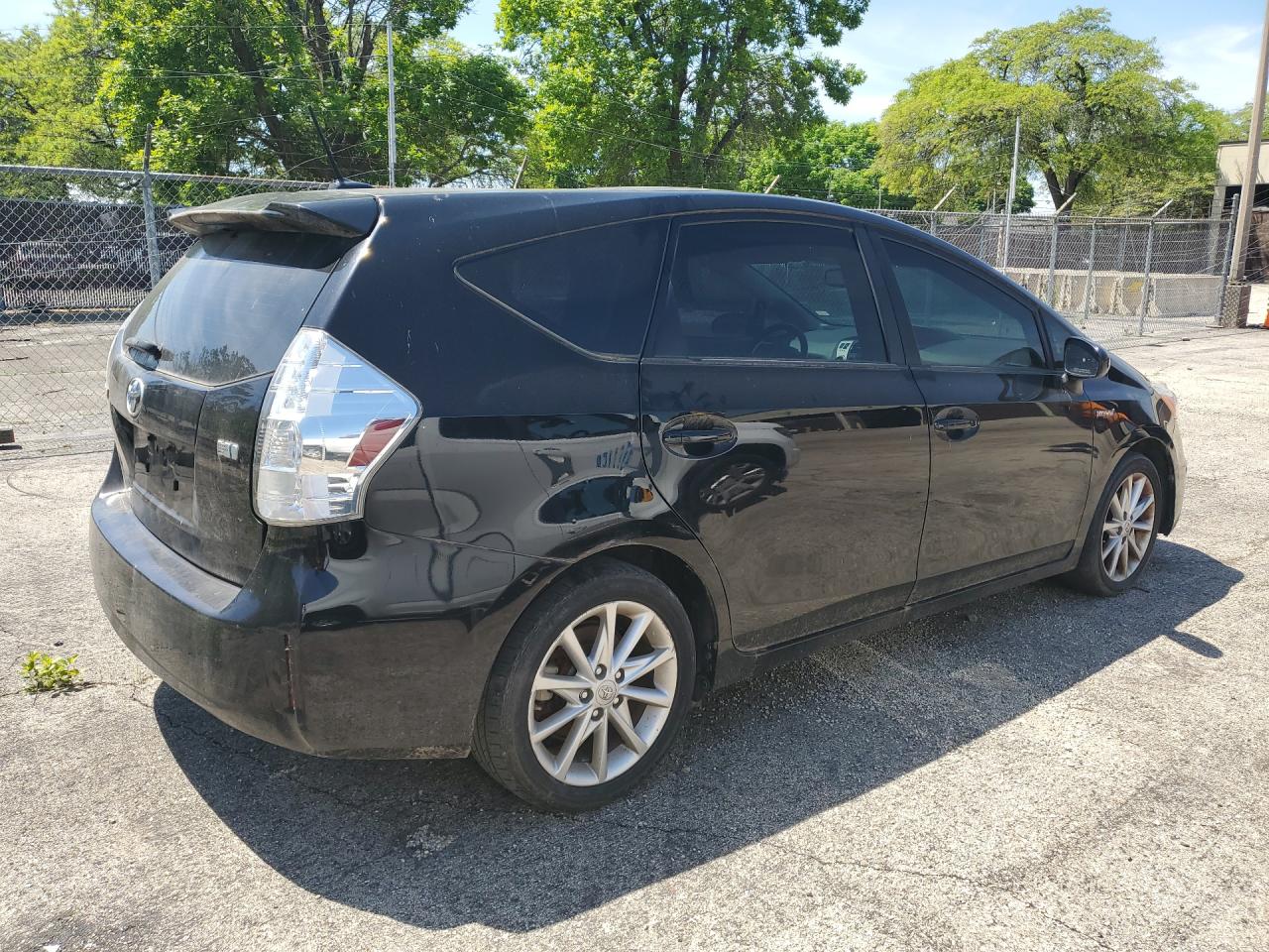 2013 Toyota Prius V Five Black vin: JTDZN3EU1D3218622 Damage: Right Qtr Panel, Dent(S) W/No Paint Dmg, < 1/8 Inch