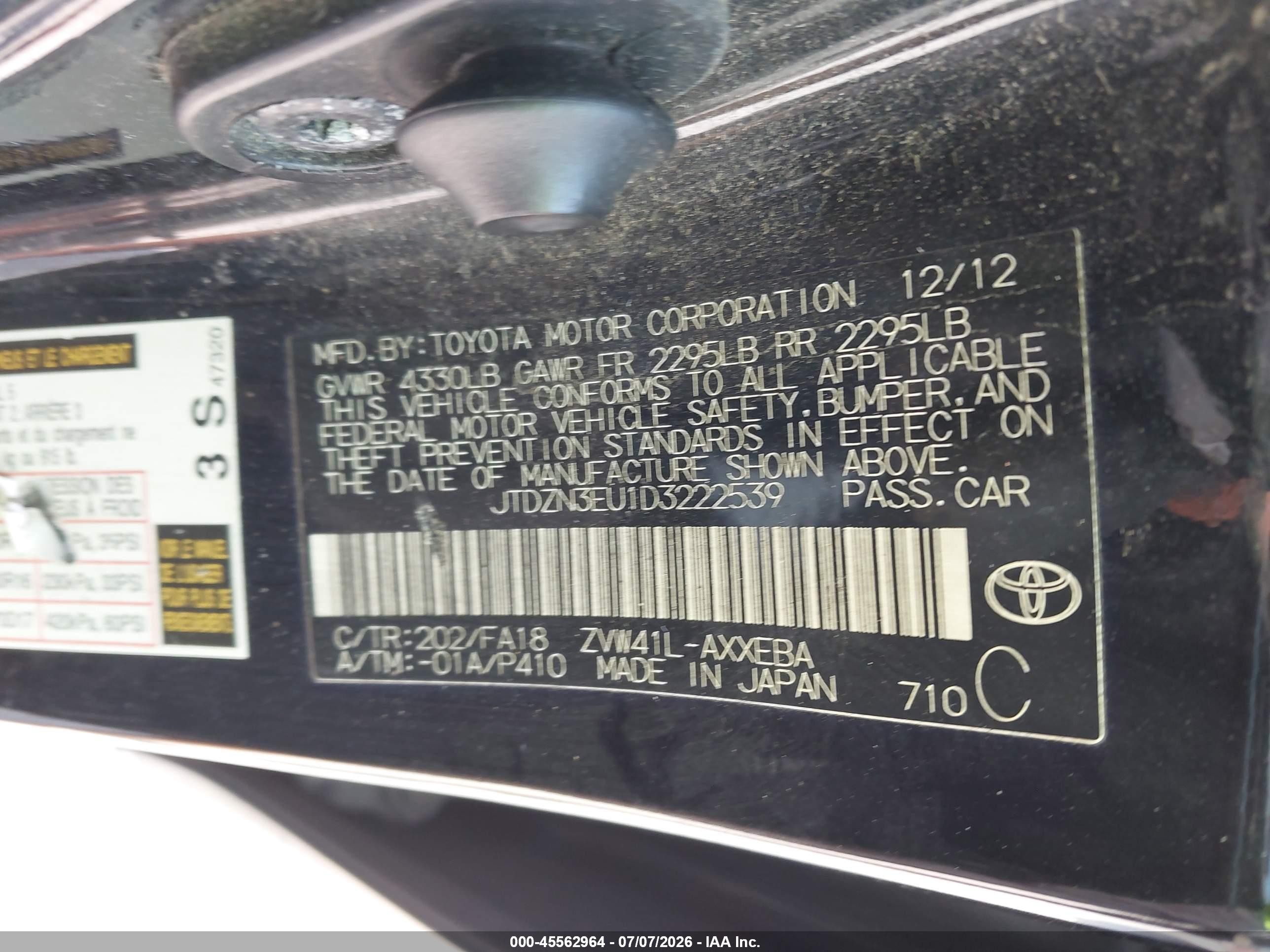 2013 Toyota Prius V Three White vin: JTDZN3EU1D3222539