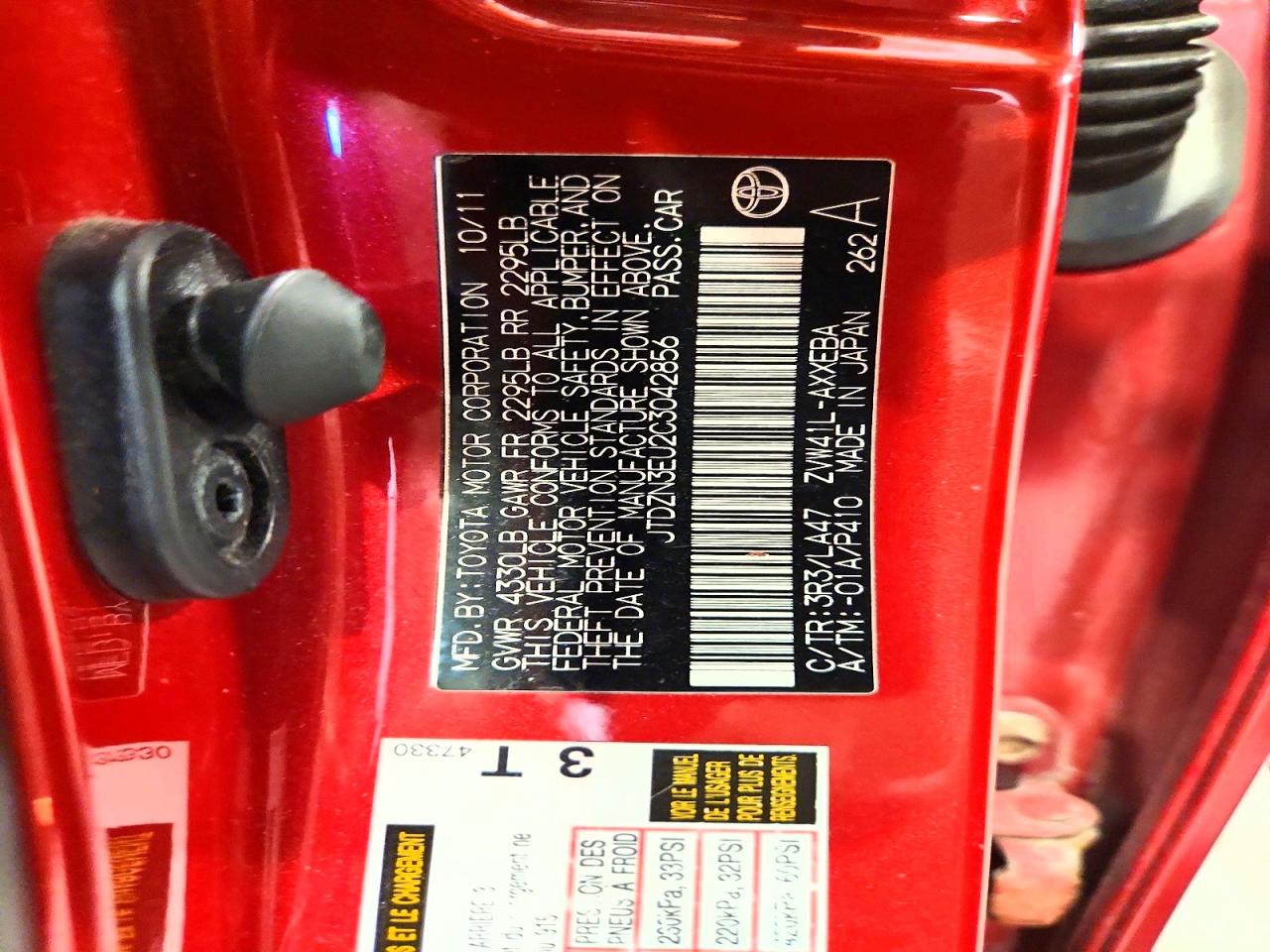 2012 Toyota Prius V Five Red vin: JTDZN3EU2C3042856