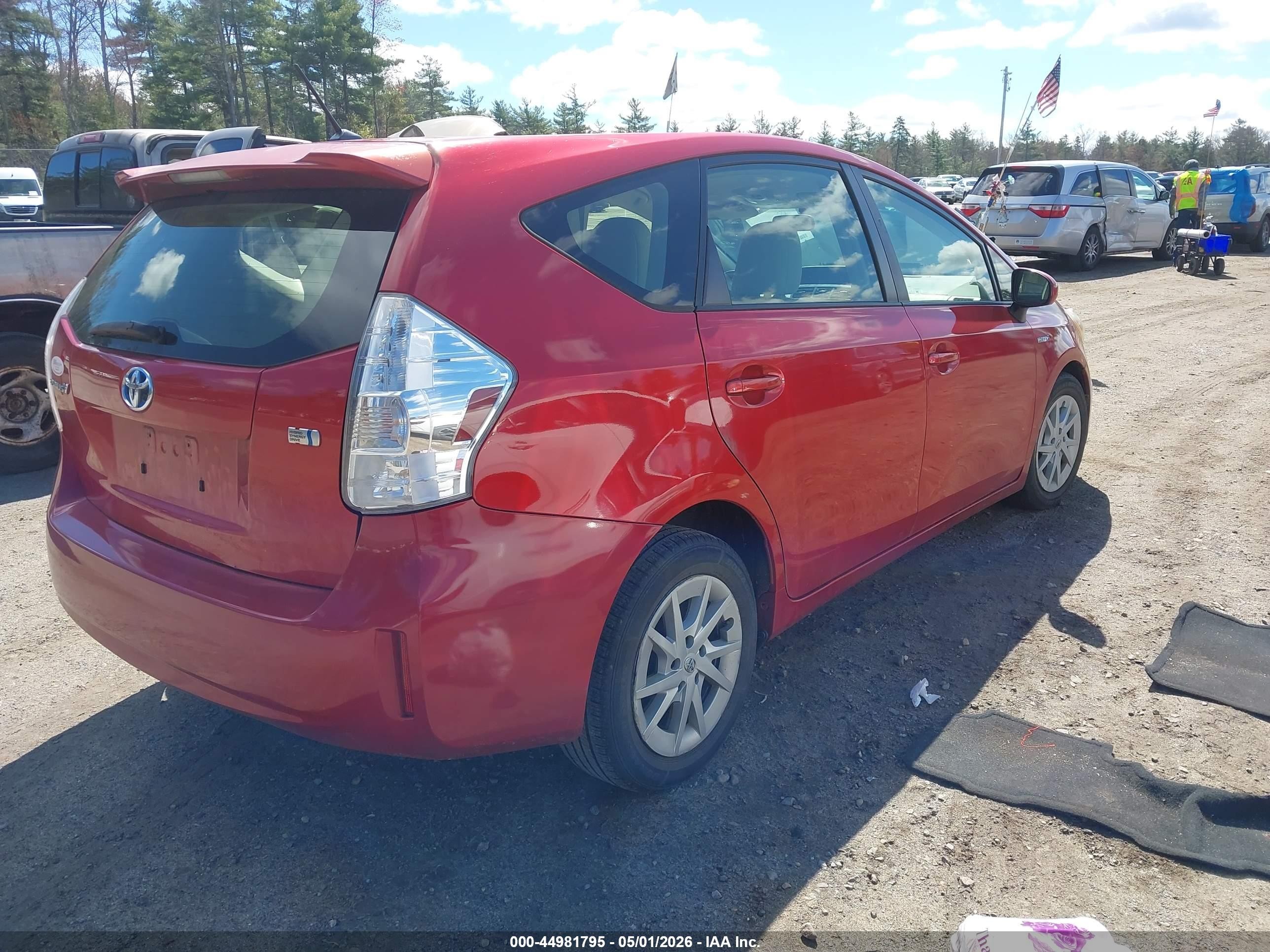2012 Toyota Prius V Five/three/two Red vin: JTDZN3EU2C3137806