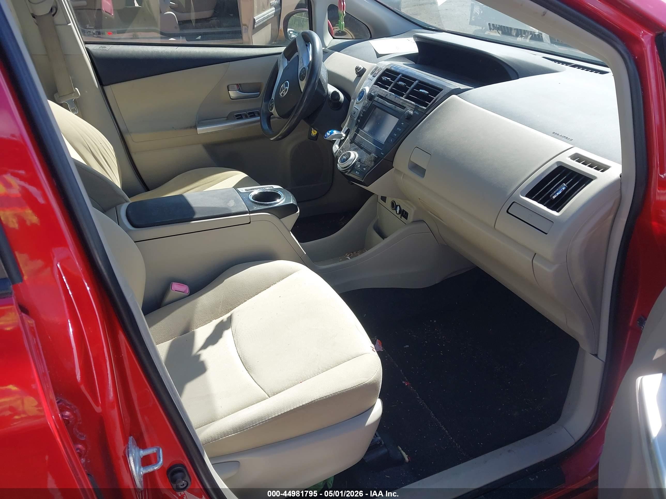 2012 Toyota Prius V Five/three/two Red vin: JTDZN3EU2C3137806