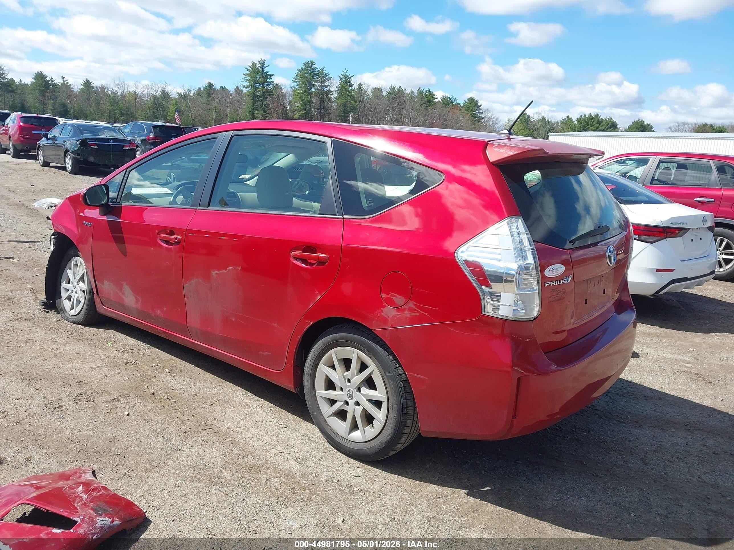 2012 Toyota Prius V Five/three/two Red vin: JTDZN3EU2C3137806