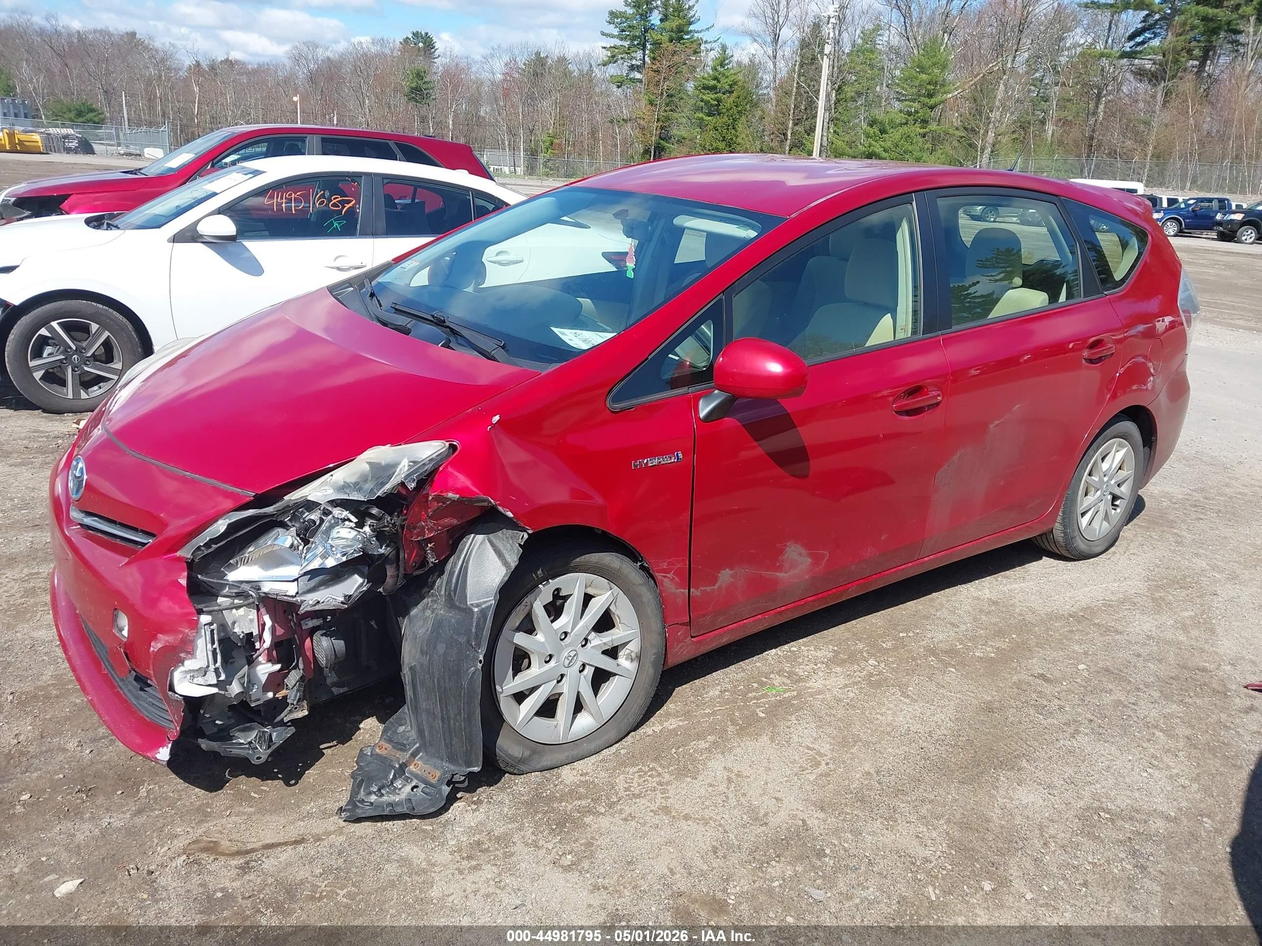 2012 Toyota Prius V Five/three/two Red vin: JTDZN3EU2C3137806